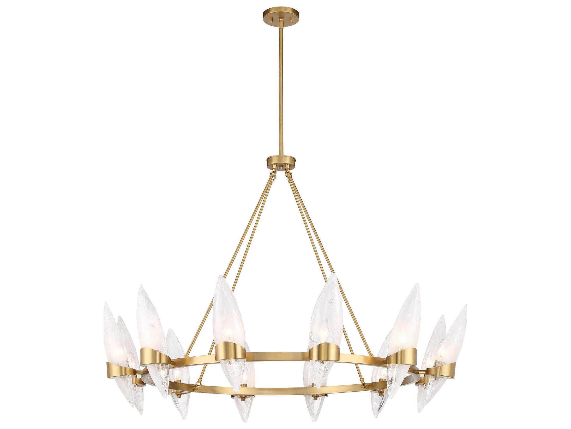 Savoy House Nouvel 12-Light Warm Brass Chandelier