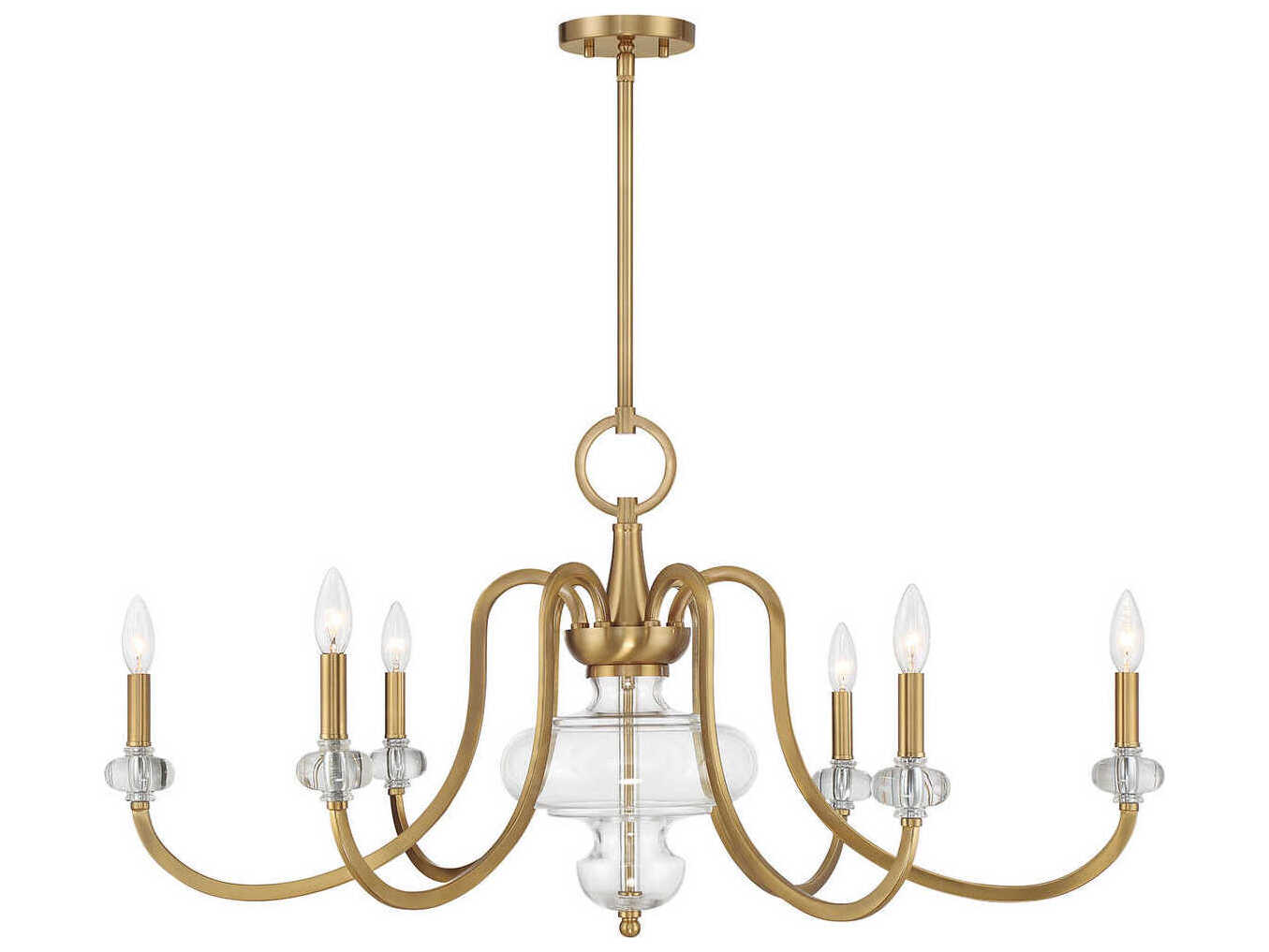 Savoy House Bergdorf 6-Light Warm Brass Chandelier