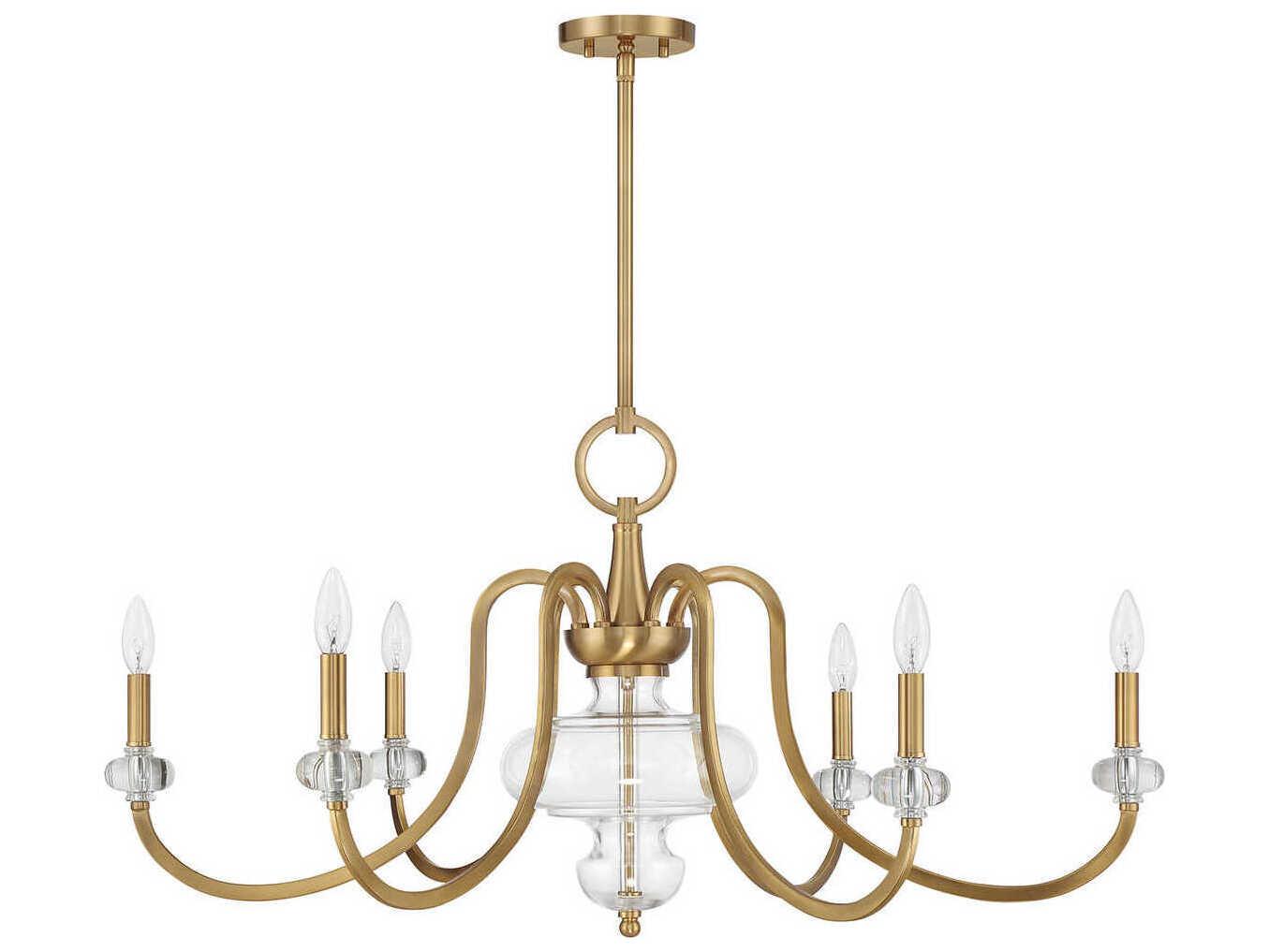 Savoy House Bergdorf 6-Light Warm Brass Chandelier
