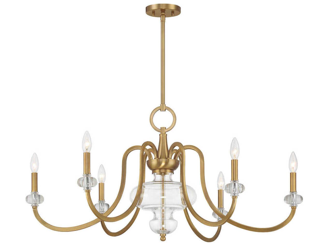 Savoy House Bergdorf 6-Light Warm Brass Chandelier
