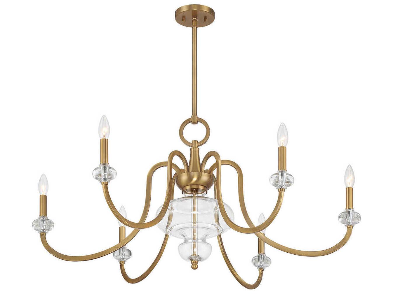 Savoy House Bergdorf 6-Light Warm Brass Chandelier
