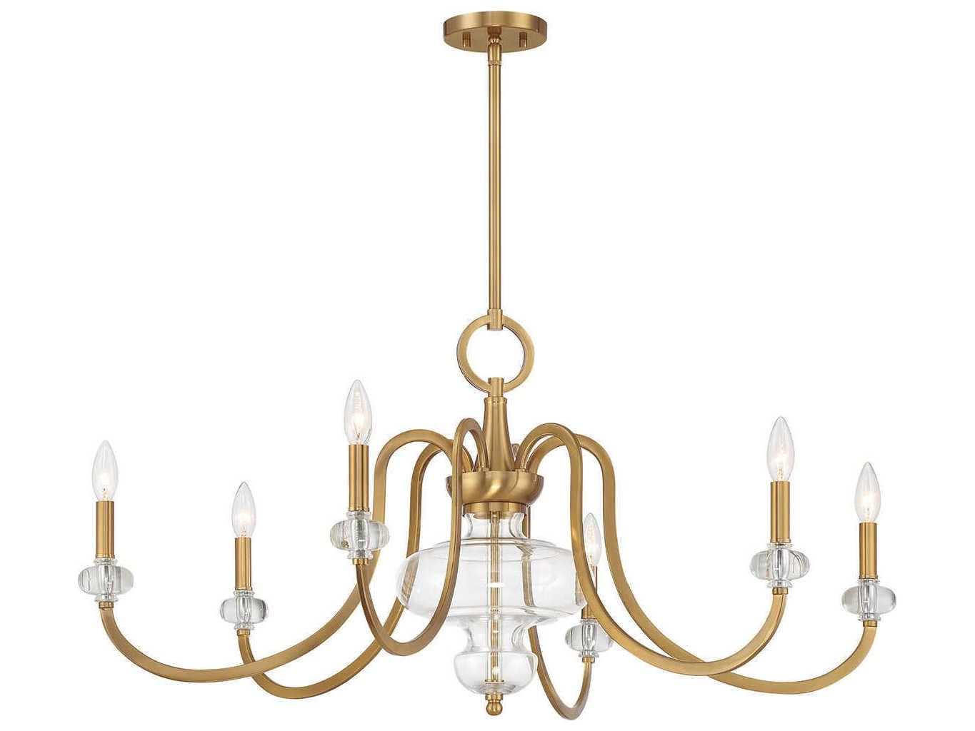 Savoy House Bergdorf 6-Light Warm Brass Chandelier