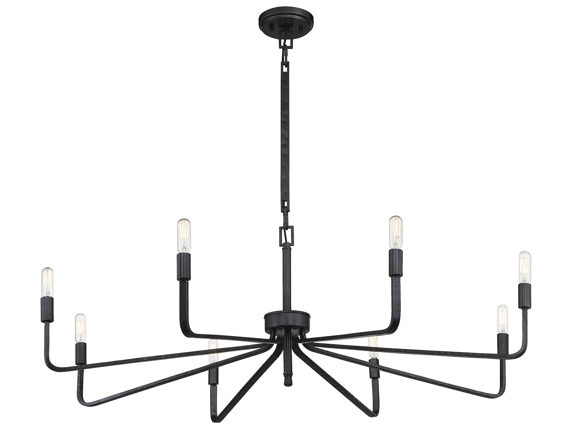 Savoy House Salem 8-Light Forged Iron Black Chandelier
