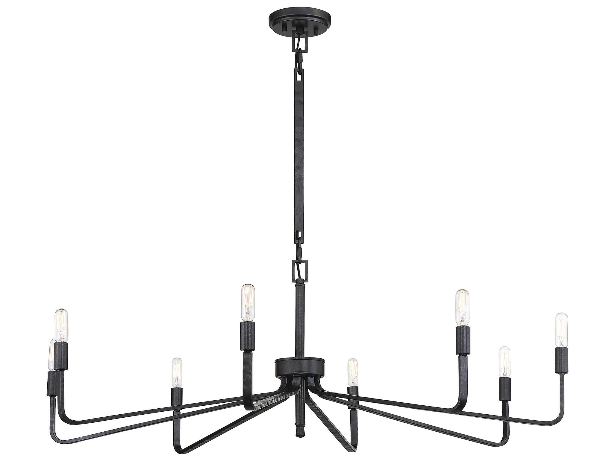 Savoy House Salem 8-Light Forged Iron Black Chandelier