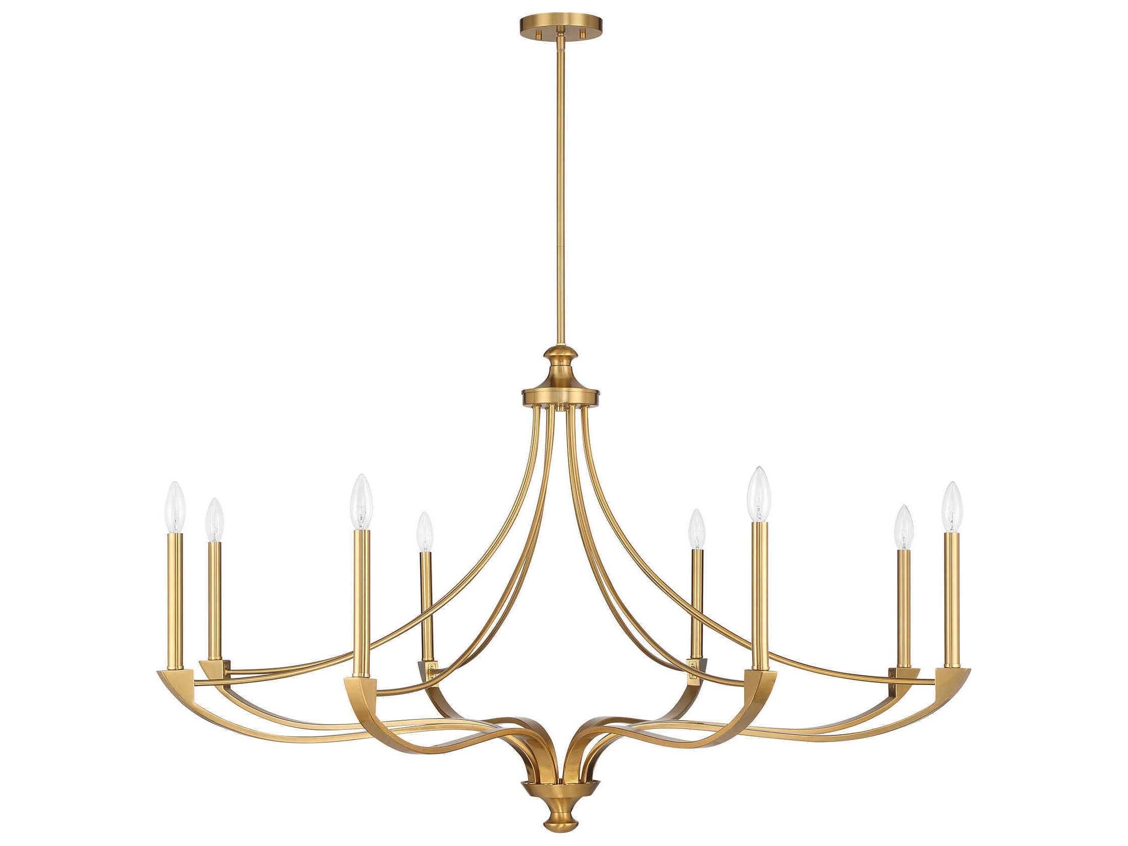 Savoy House Preserve 8-Light Warm Brass Candelabra Chandelier