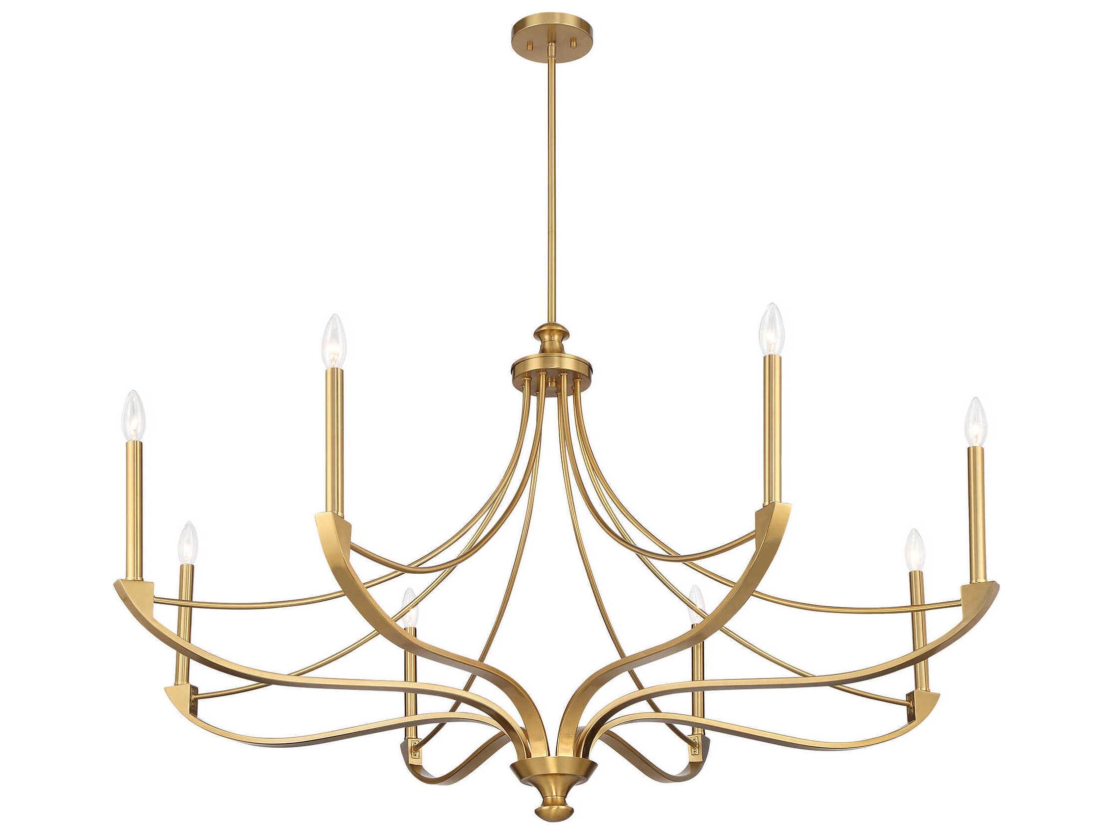 Savoy House Preserve 8-Light Warm Brass Candelabra Chandelier