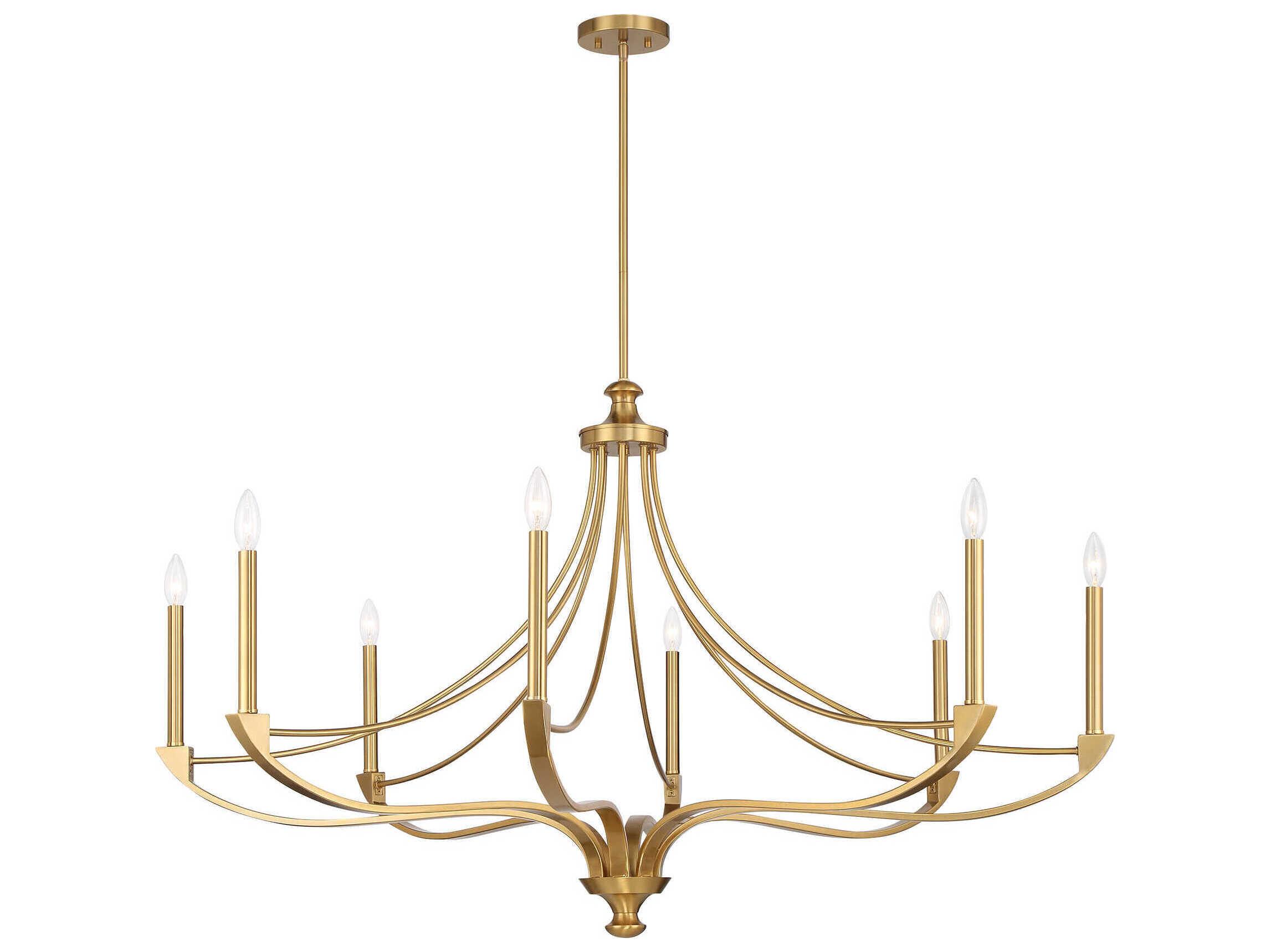 Savoy House Preserve 8-Light Warm Brass Candelabra Chandelier