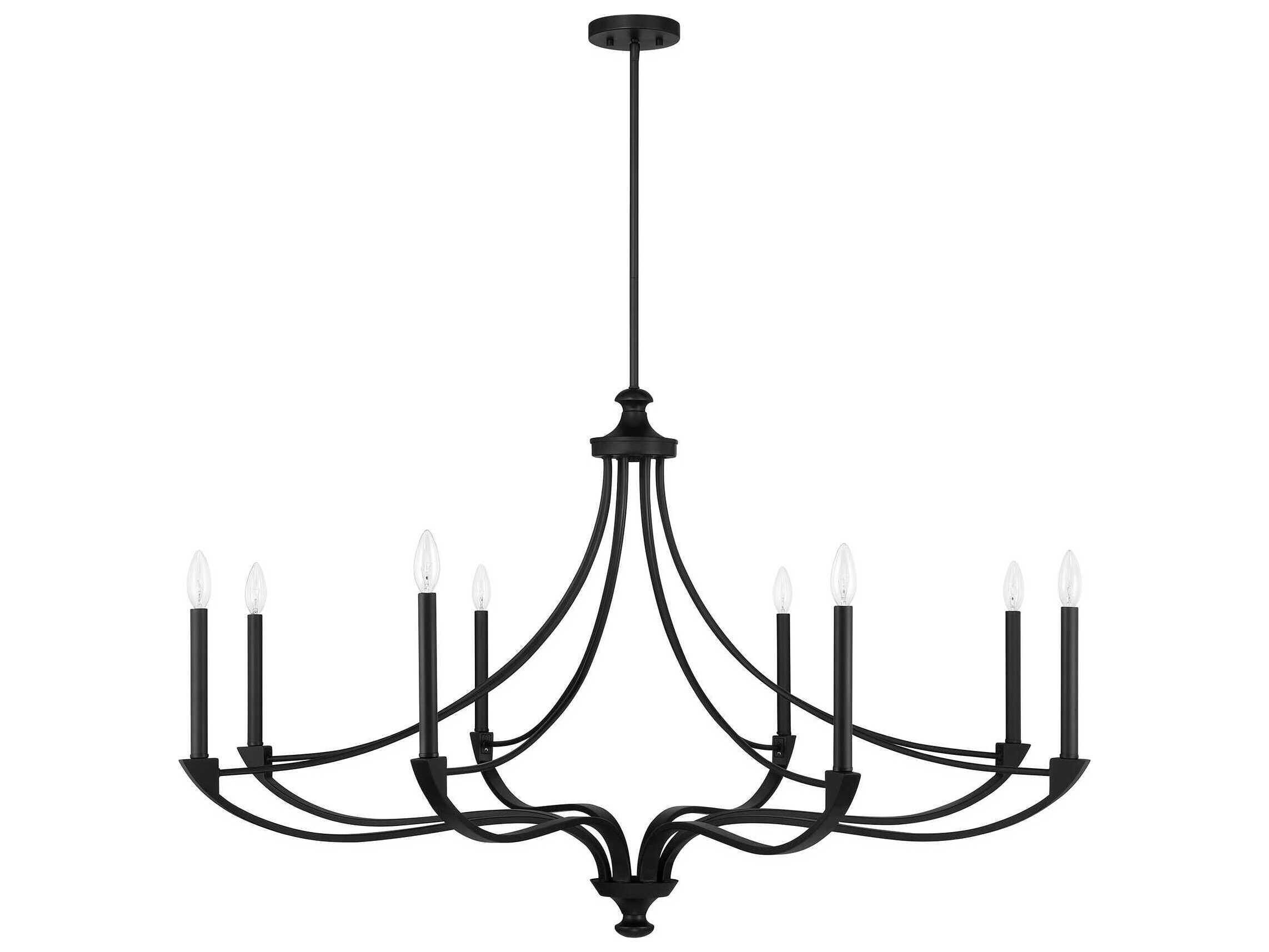 Savoy House Preserve 8-Light Matte Black Candelabra Chandelier
