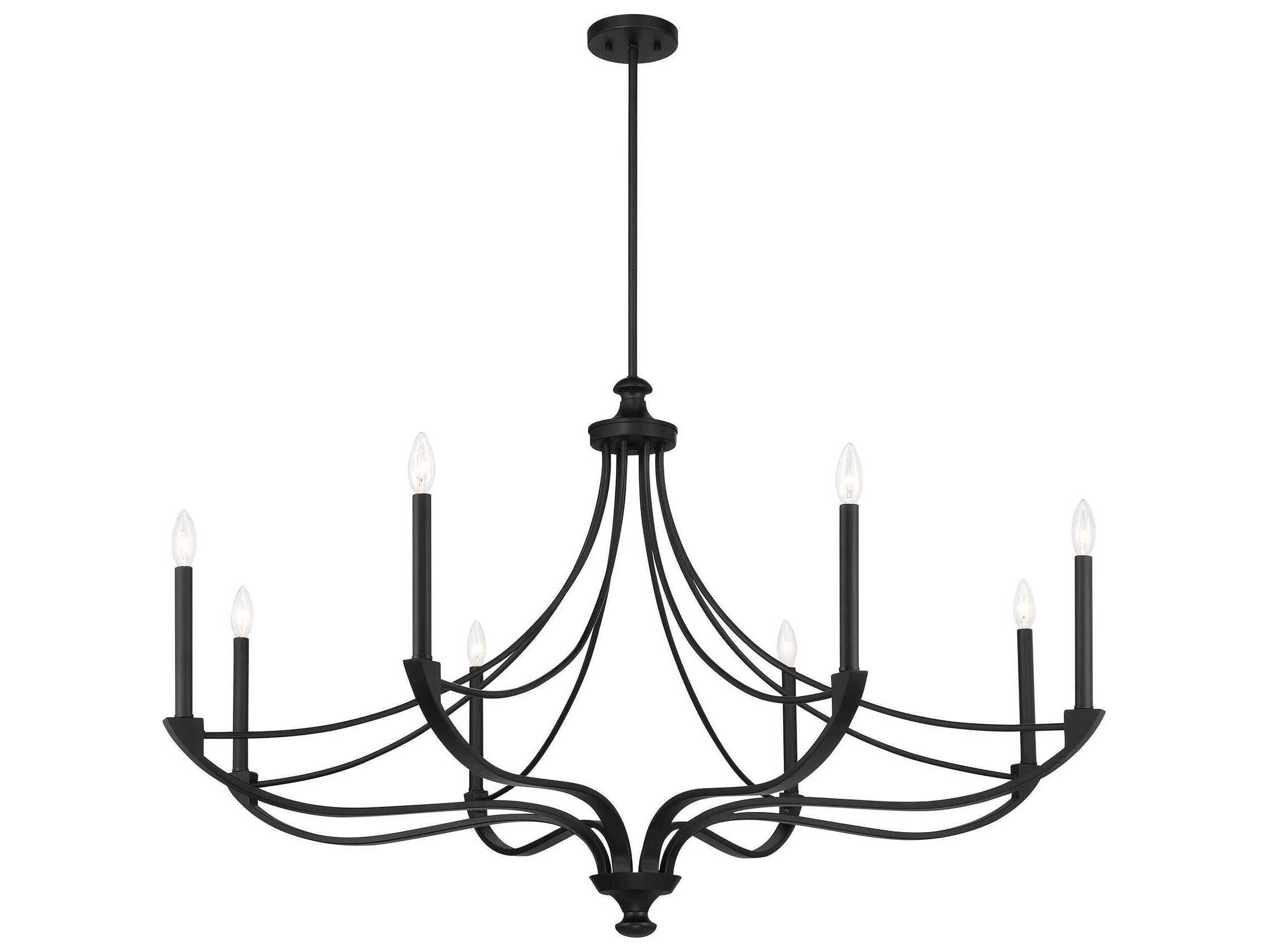 Savoy House Preserve 8-Light Matte Black Candelabra Chandelier