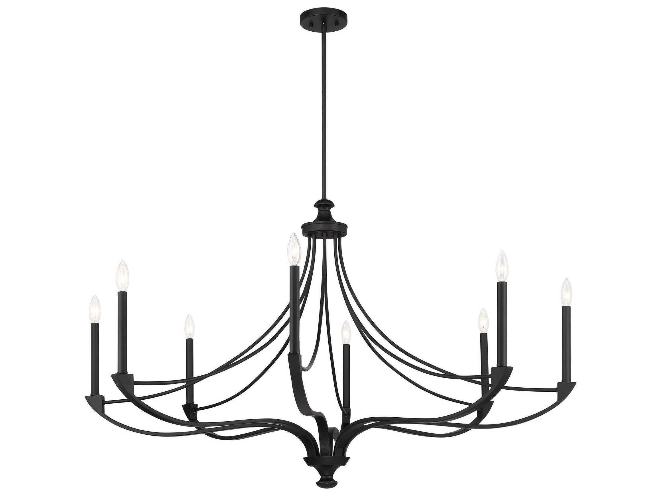 Savoy House Preserve 8-Light Matte Black Candelabra Chandelier