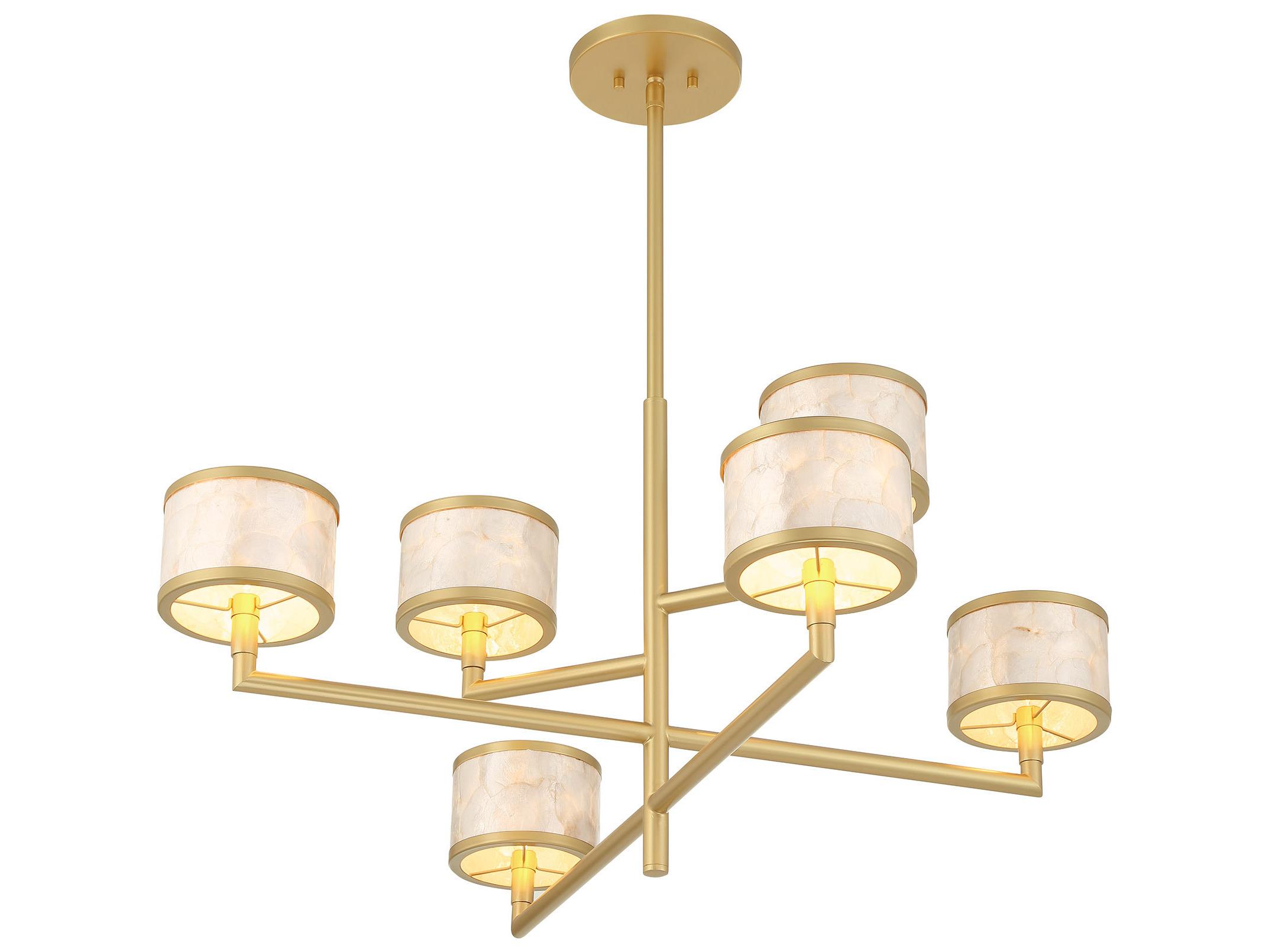 Savoy House Mariquita 6-Light Spun Gold Tiered Chandelier