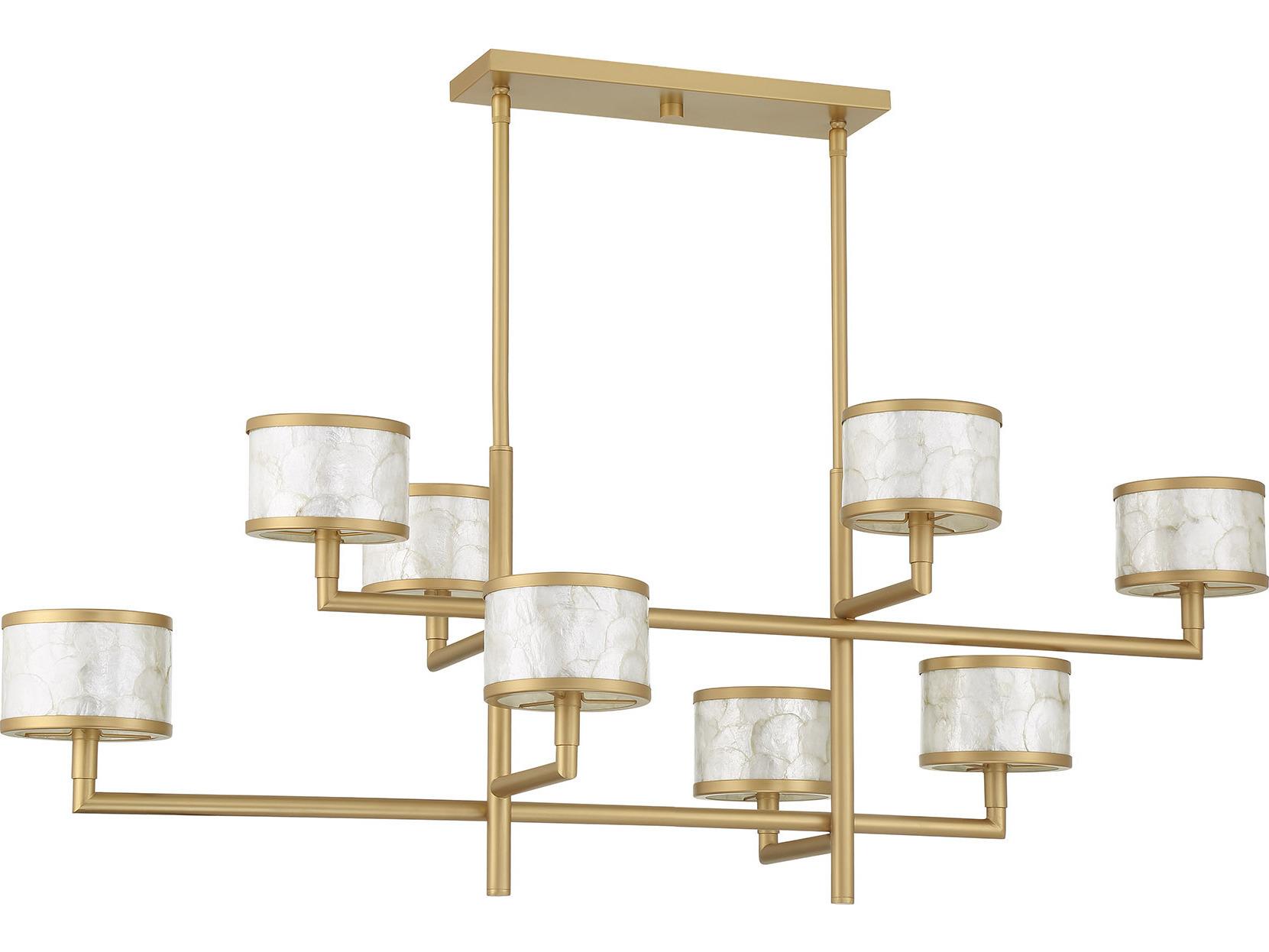 Savoy House Mariquita 8-Light Spun Gold Drum Tiered Island Pendant