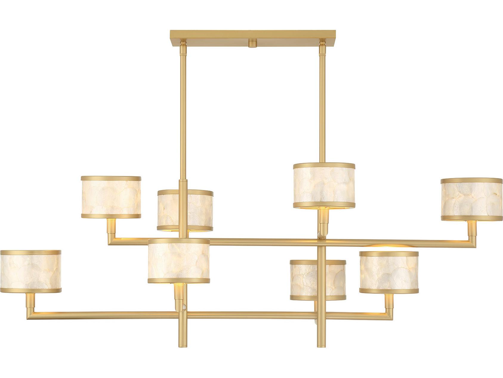 Savoy House Mariquita 8-Light Spun Gold Drum Tiered Island Pendant