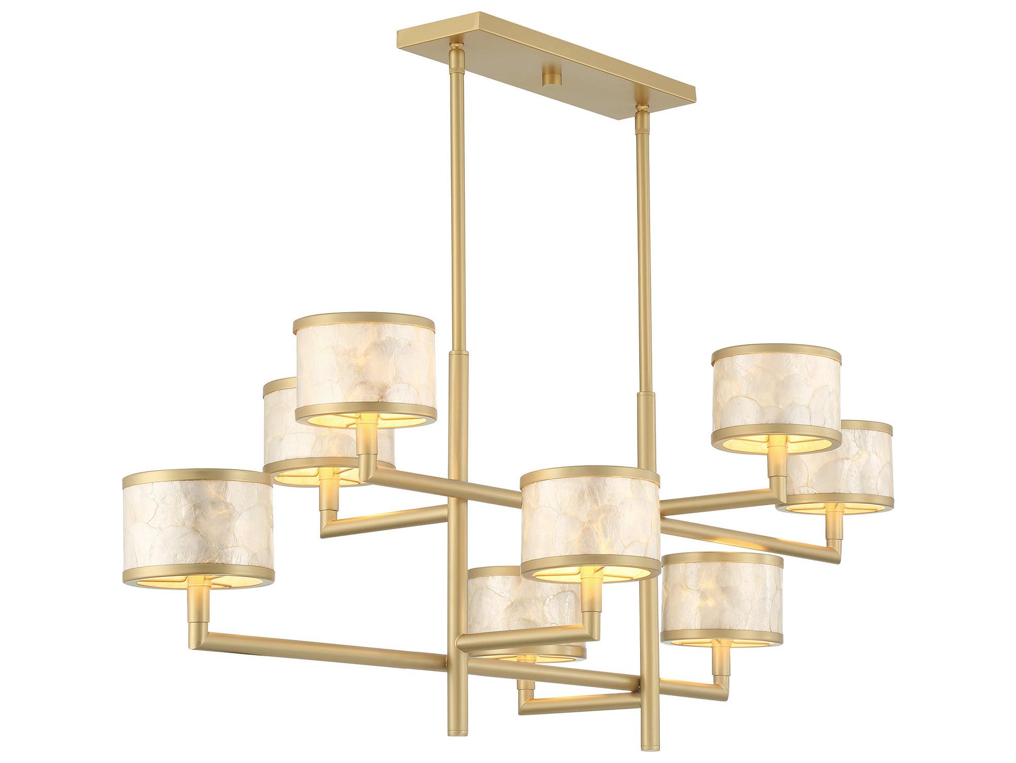 Savoy House Mariquita 8-Light Spun Gold Drum Tiered Island Pendant