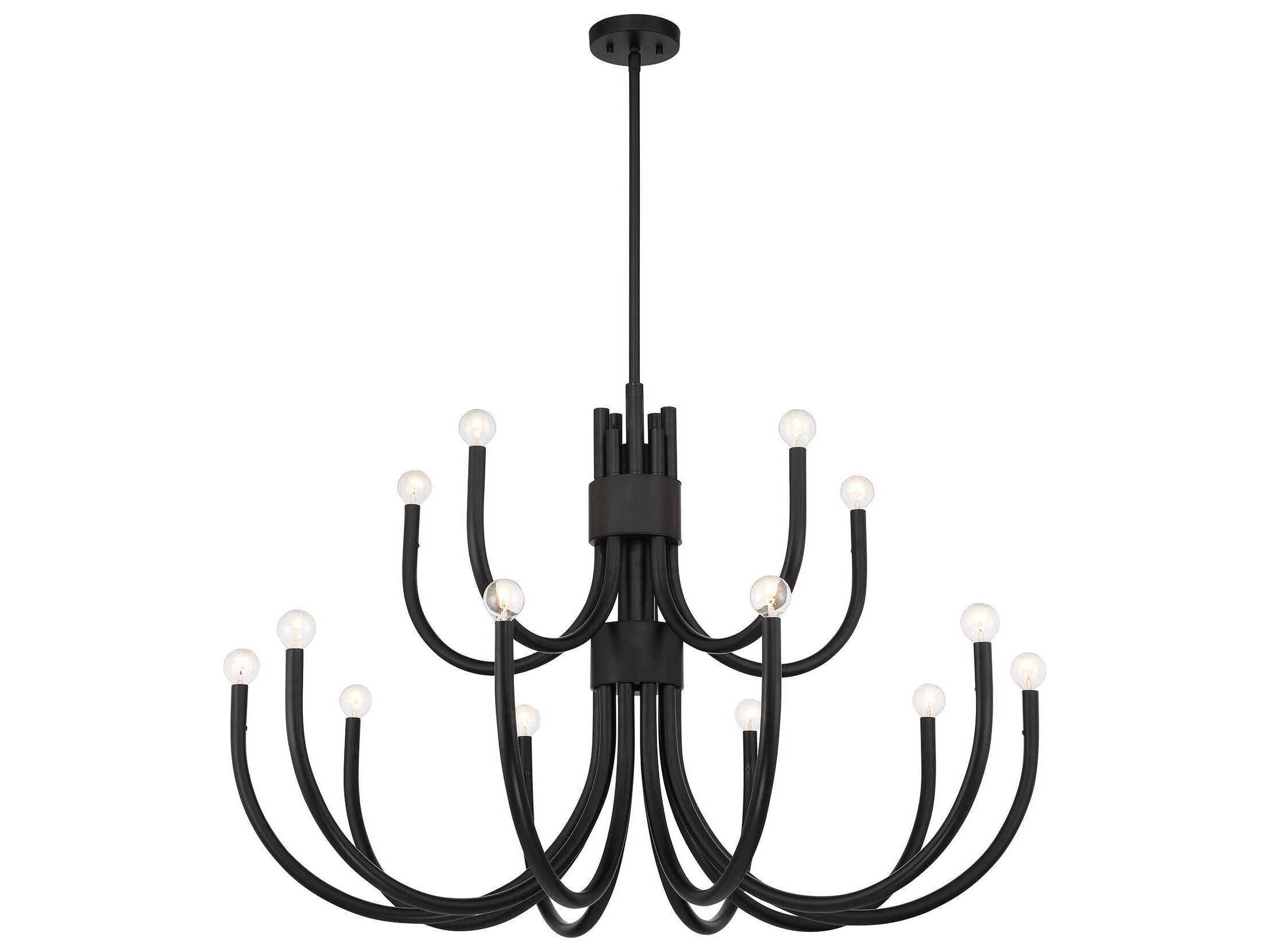 Savoy House Sorrento 15-Light Matte Black Chandelier