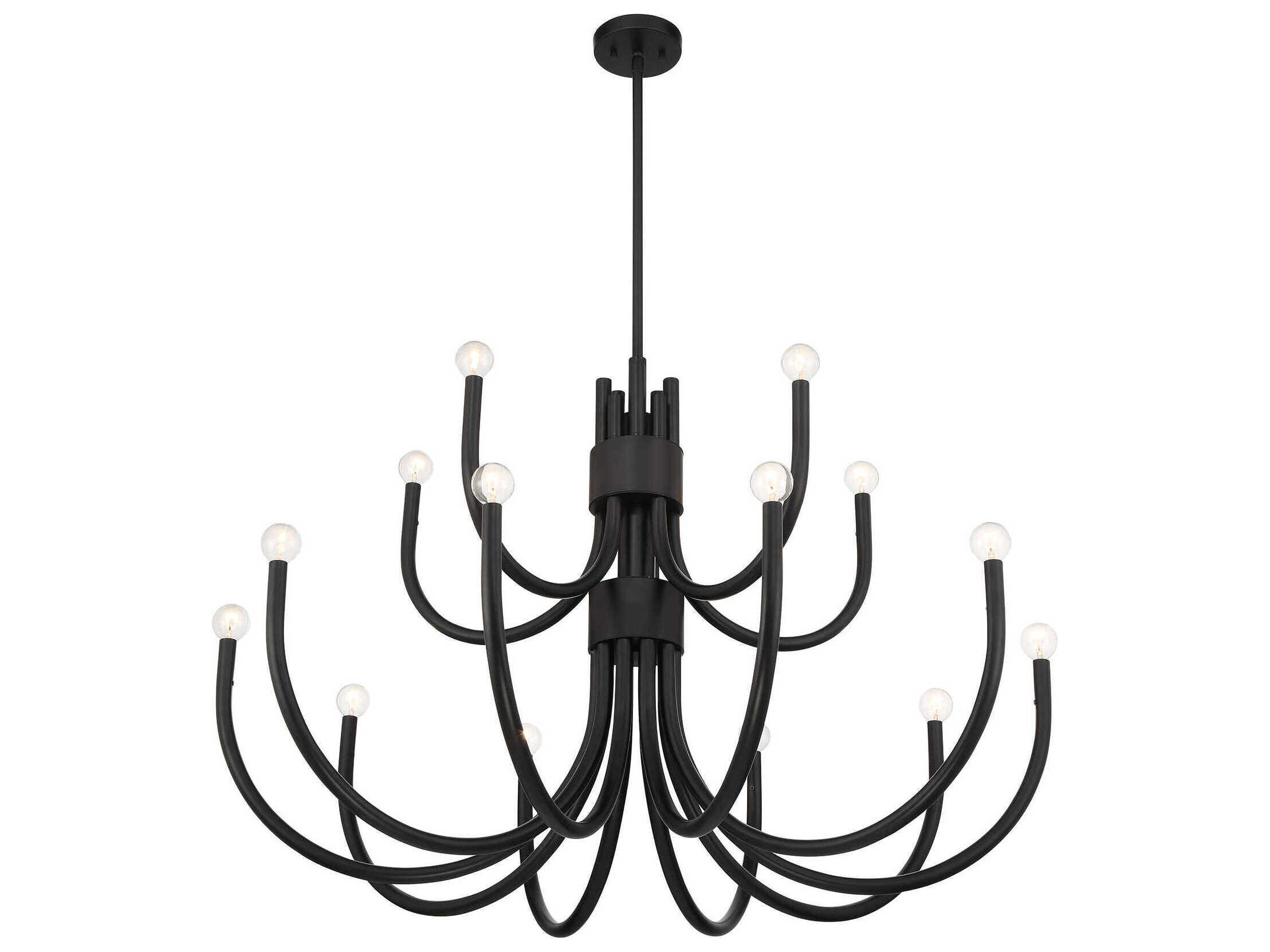 Savoy House Sorrento 15-Light Matte Black Chandelier