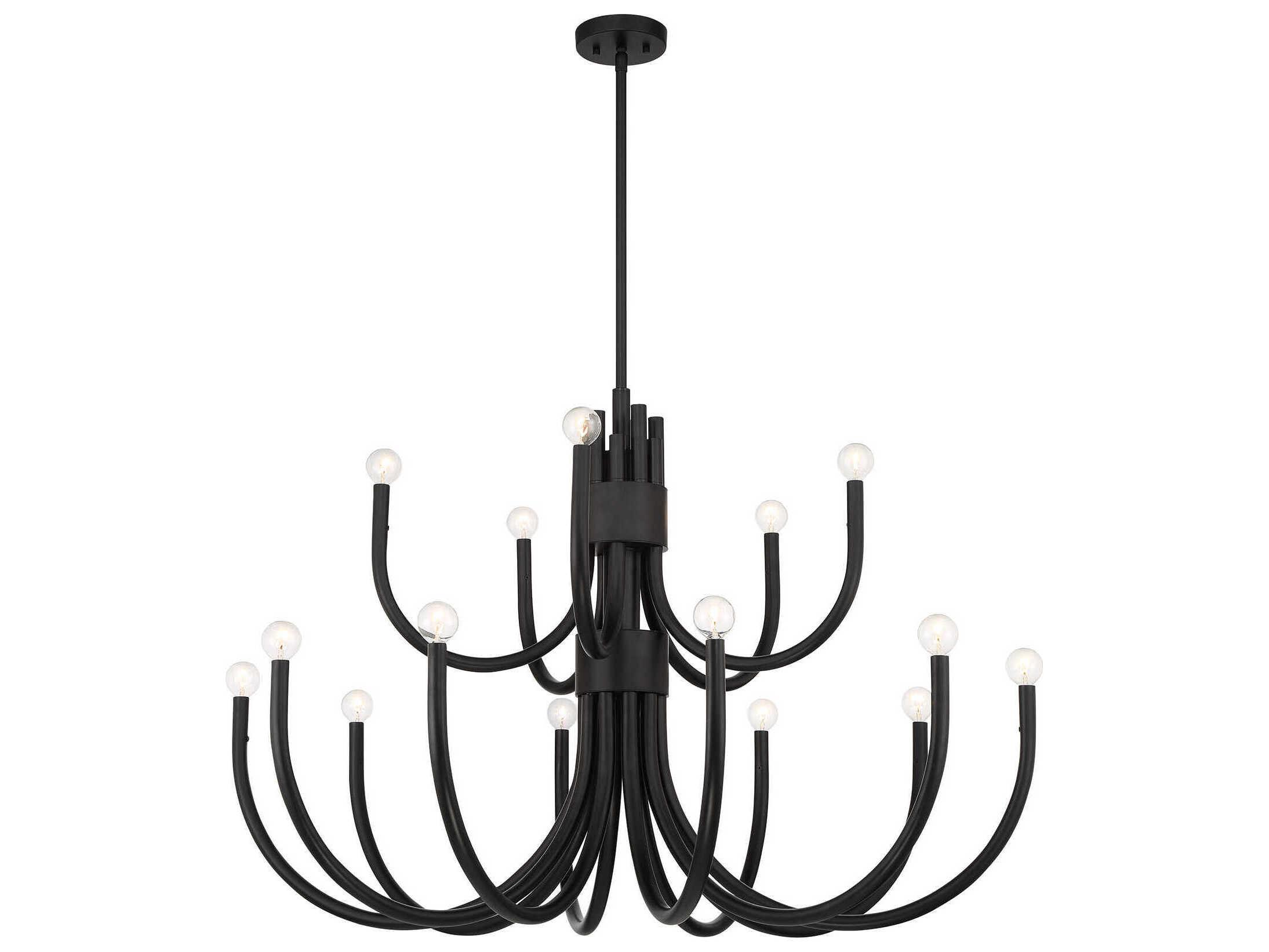 Savoy House Sorrento 15-Light Matte Black Chandelier