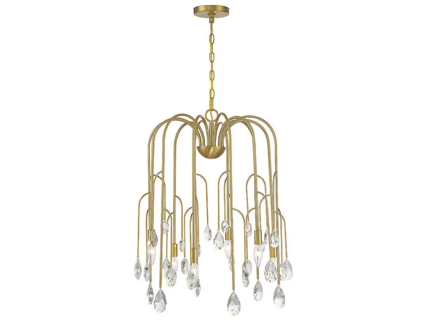 Savoy House Anholt 6-Light Noble Brass Crystal Chandelier