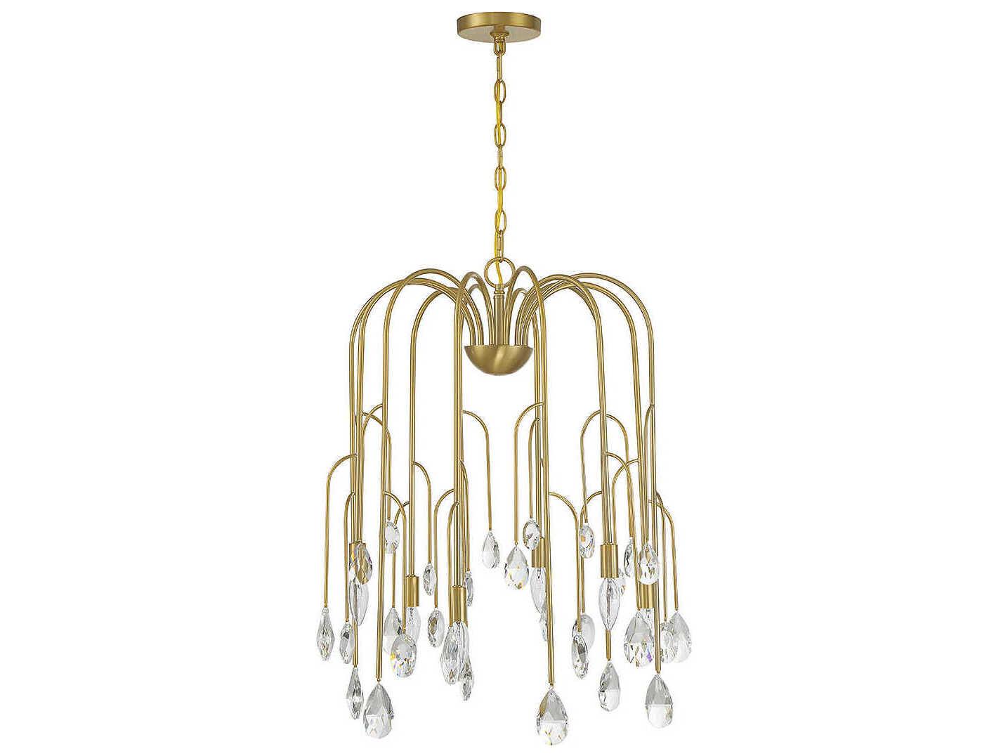 Savoy House Anholt 6-Light Noble Brass Crystal Chandelier