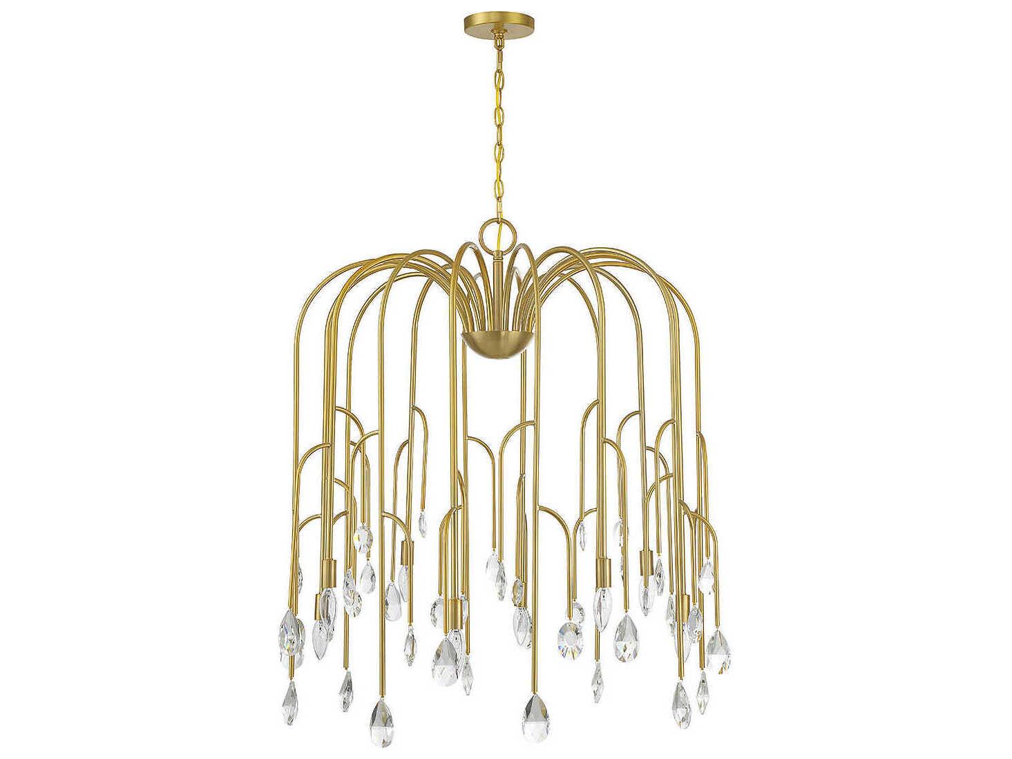 Savoy House Anholt 8-Light Noble Brass Crystal Chandelier