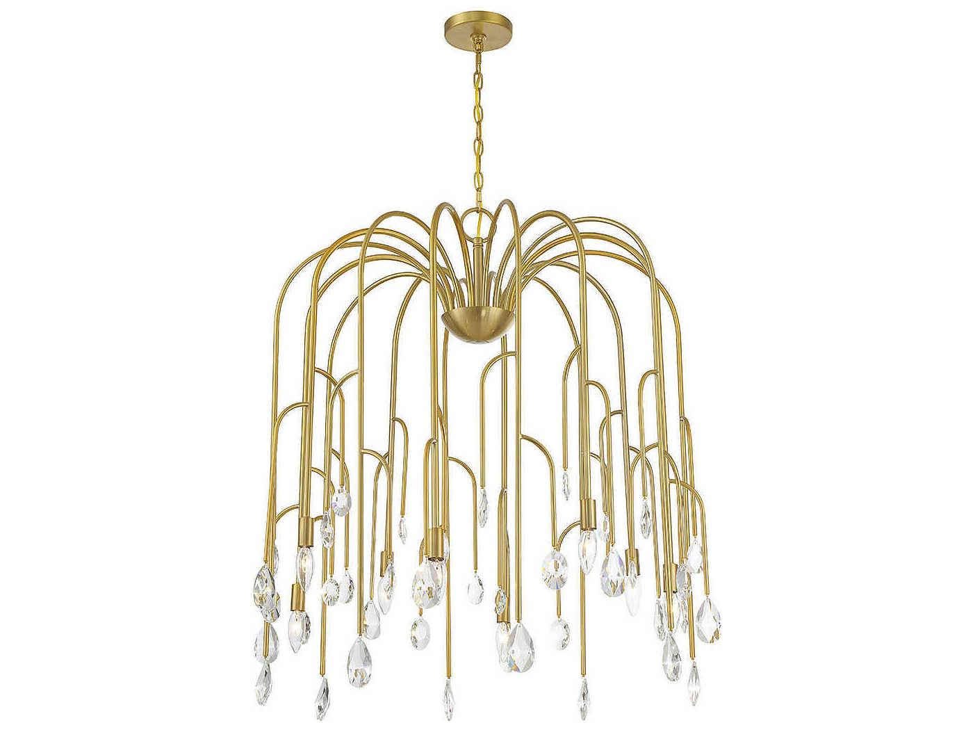 Savoy House Anholt 8-Light Noble Brass Crystal Chandelier