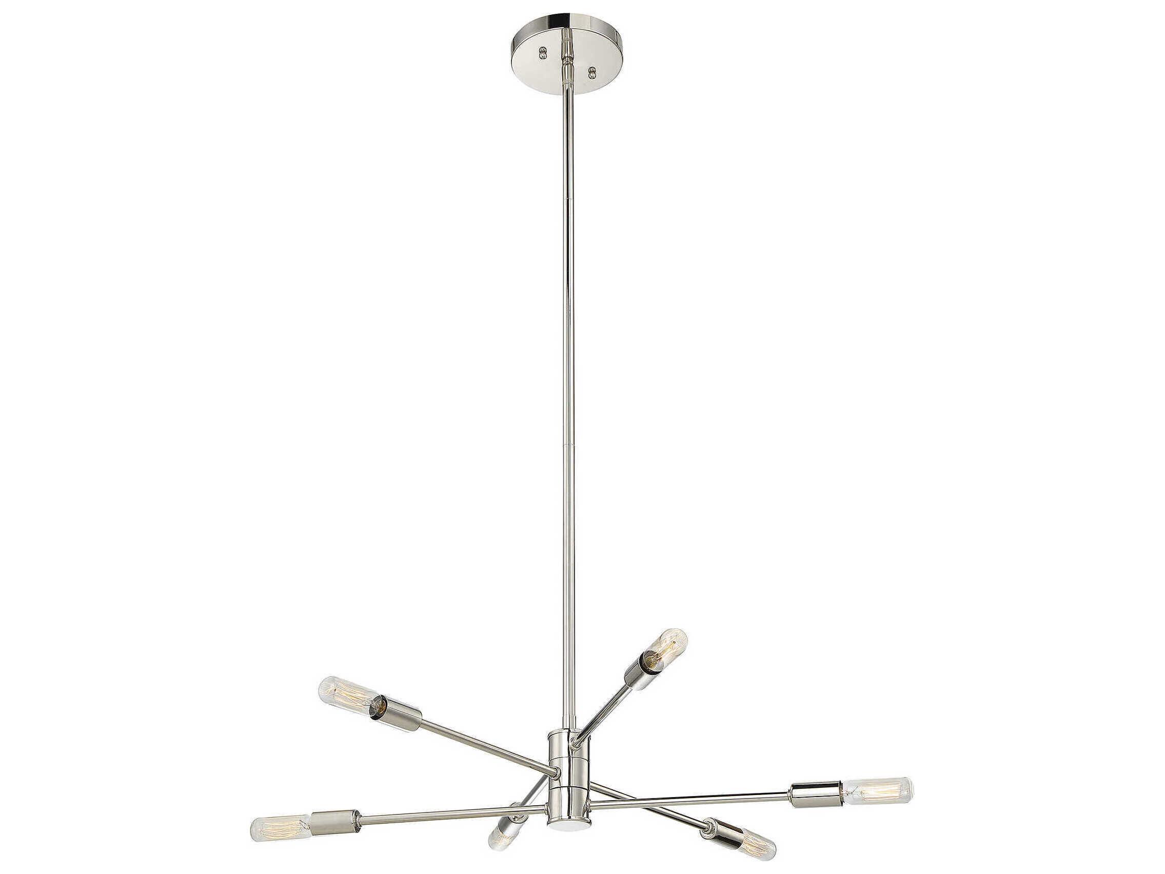 Savoy House Lyrique 6-Light Polished Nickel Linear Sputnik Tiered Chandelier