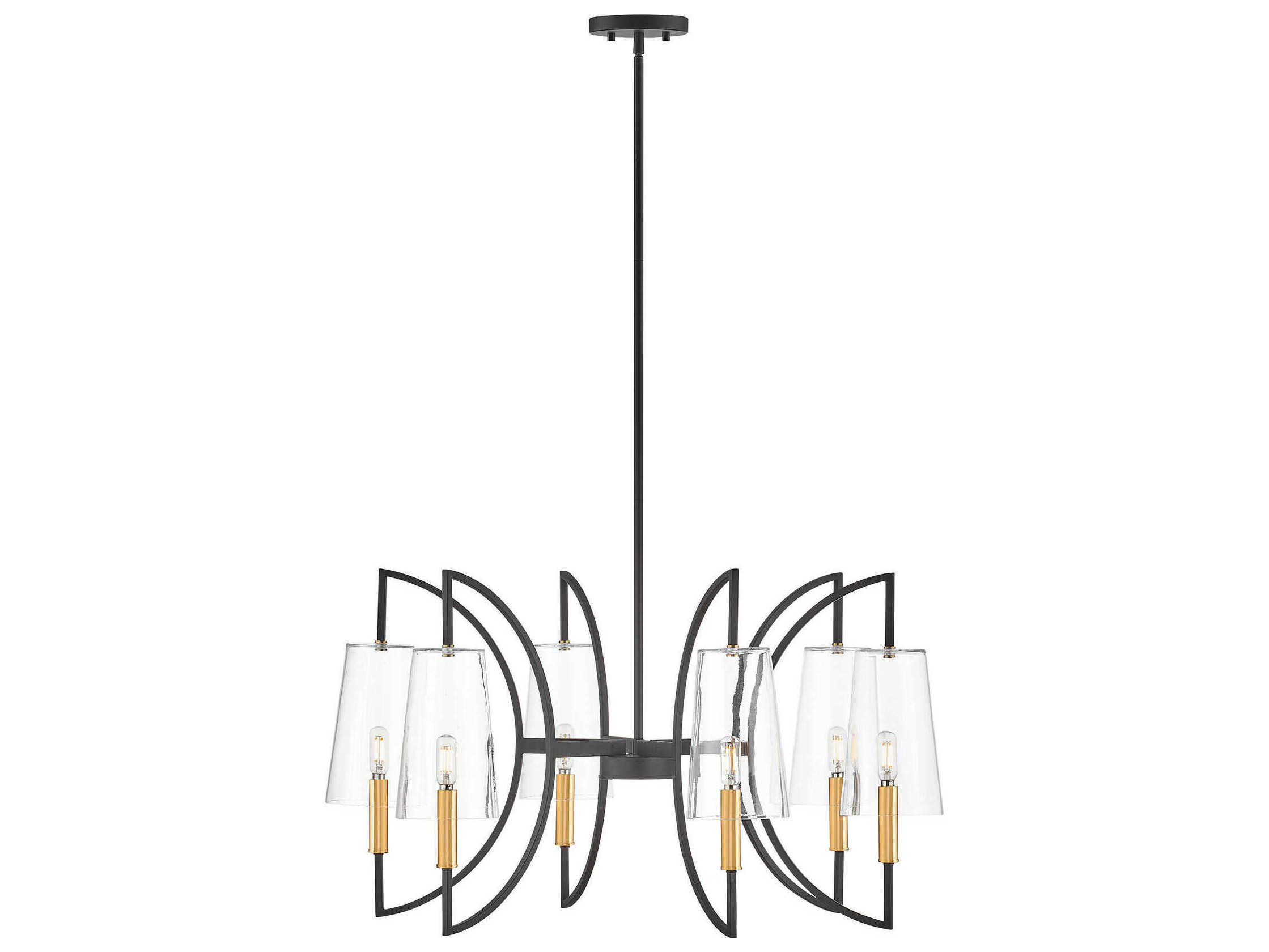 Savoy House Hanley 6-Light Matte Black And Warm Brass Empire Linear Chandelier