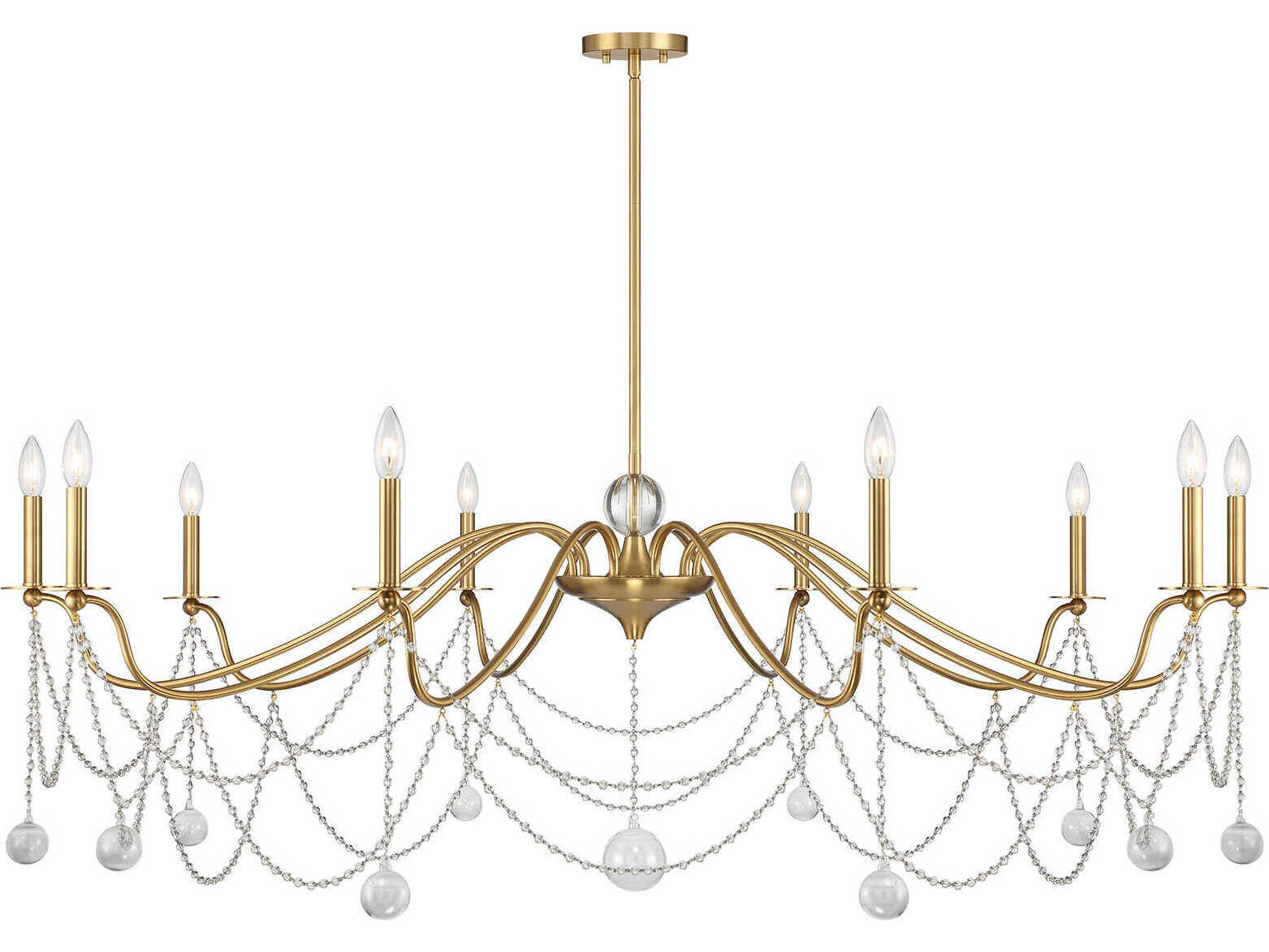 Savoy House Mariposa 10-Light Warm Brass Candelabra Chandelier