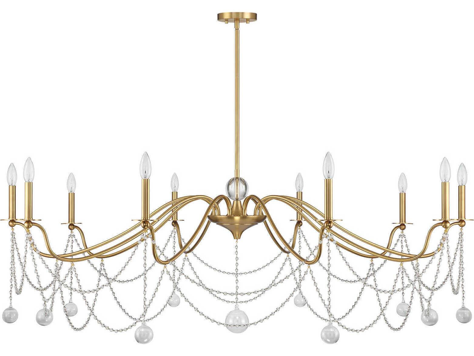 Savoy House Mariposa 10-Light Warm Brass Candelabra Chandelier
