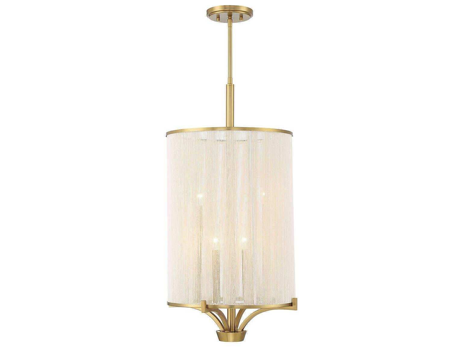 Savoy House Wynwood 4-Light Warm Brass Cylinder Chandelier