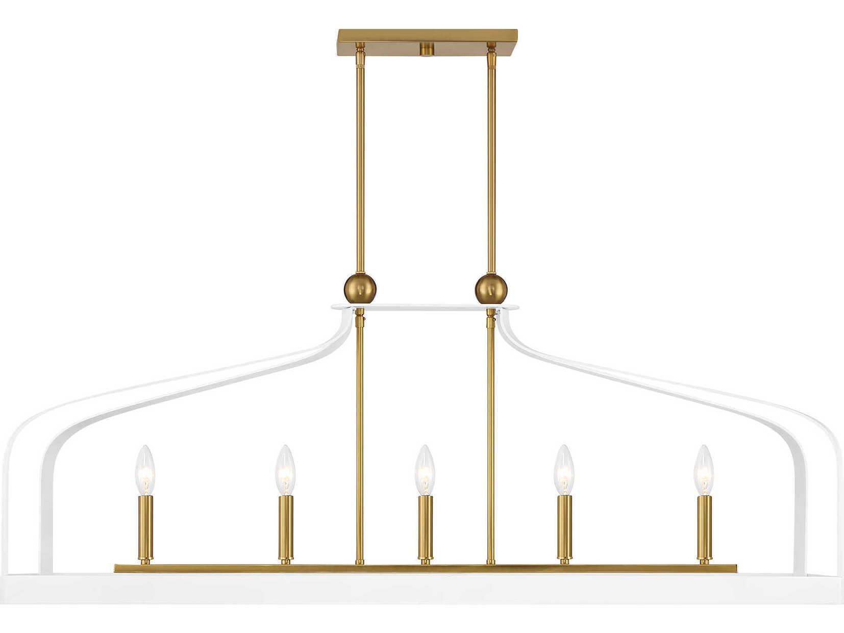 Savoy House Sheffield 5-Light White Warm Brass Island Pendant