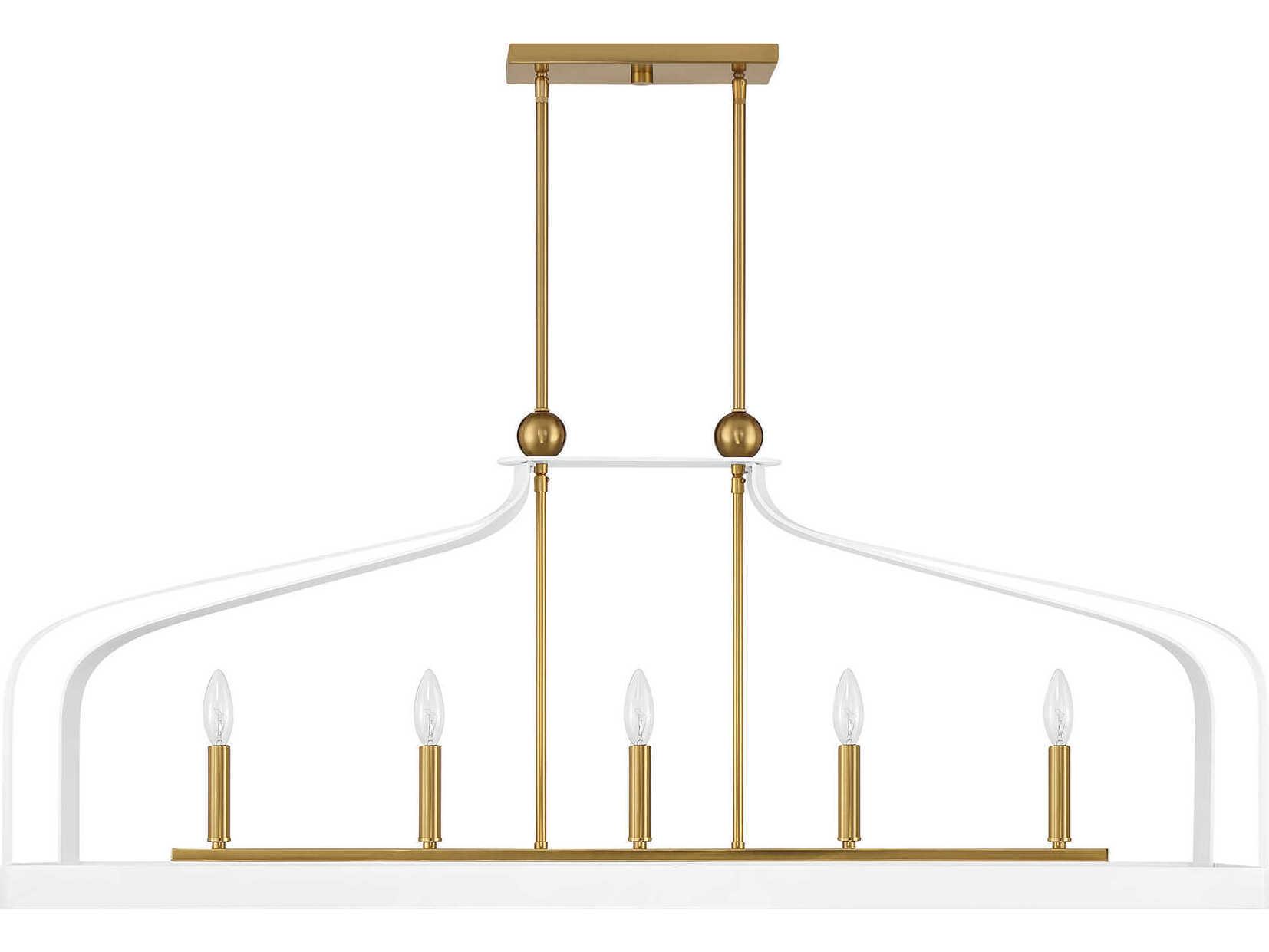 Savoy House Sheffield 5-Light White Warm Brass Island Pendant