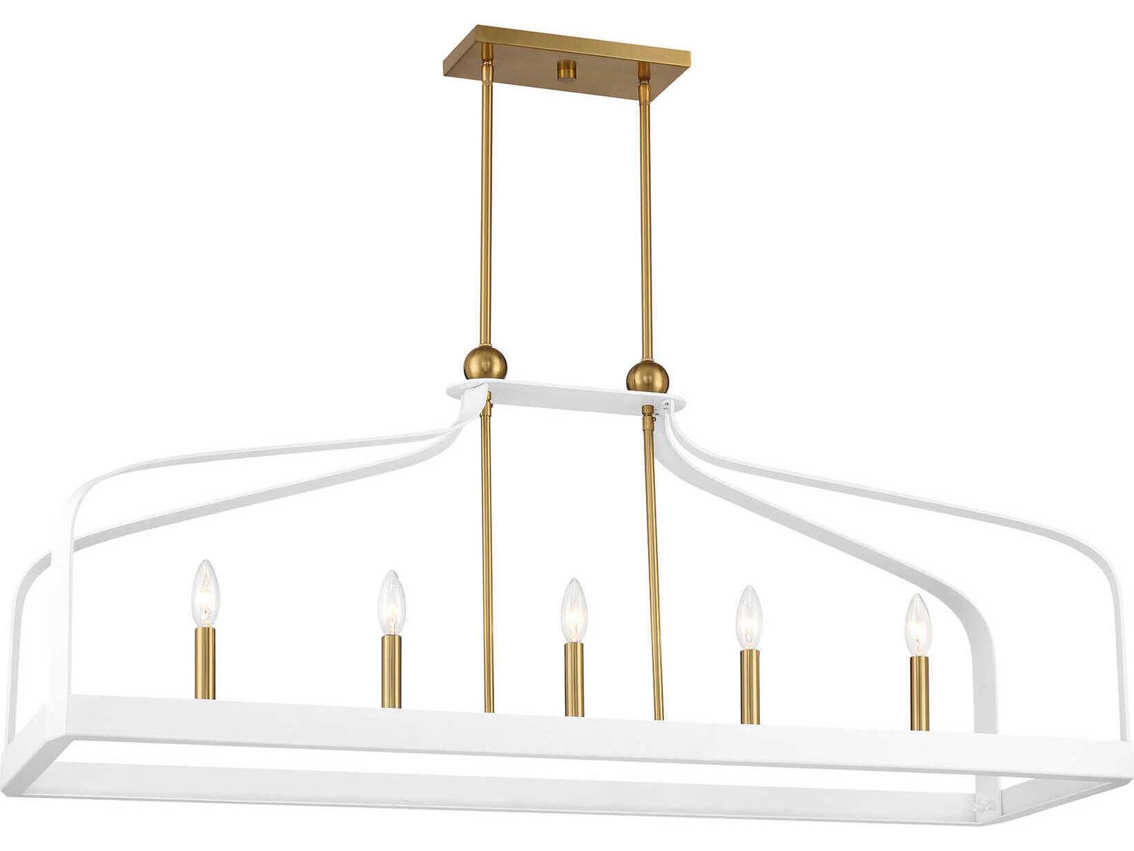 Savoy House Sheffield 5-Light White Warm Brass Island Pendant