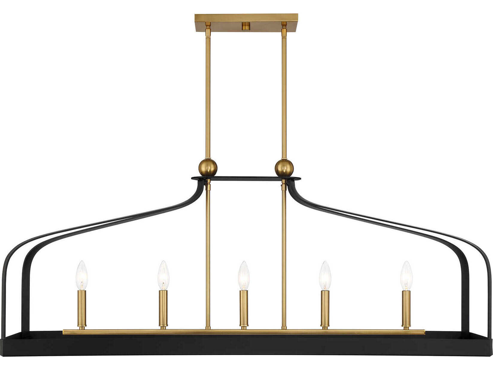 Savoy House Sheffield 5-Light Matte Black Warm Brass Island Pendant