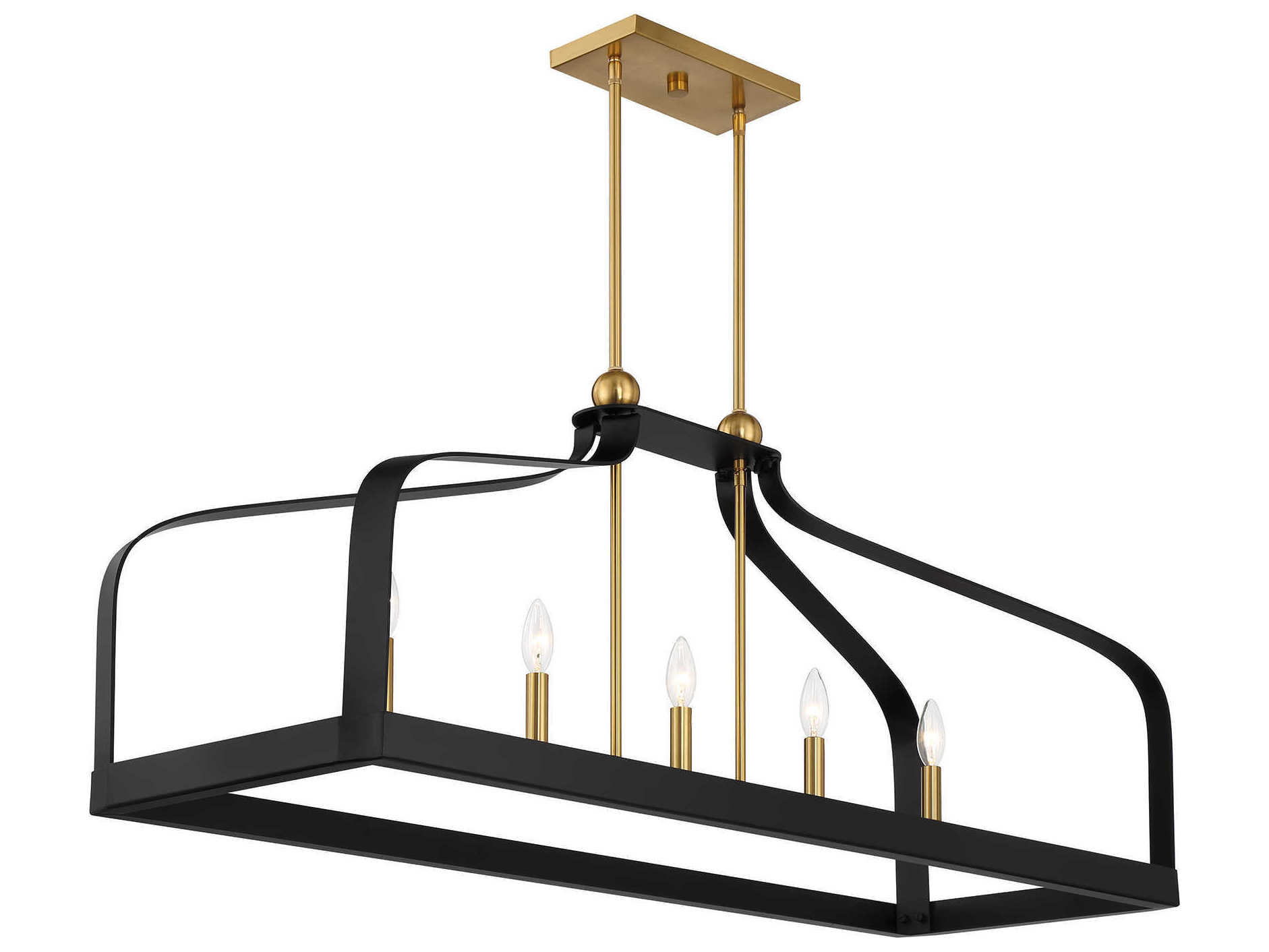 Savoy House Sheffield 5-Light Matte Black Warm Brass Island Pendant