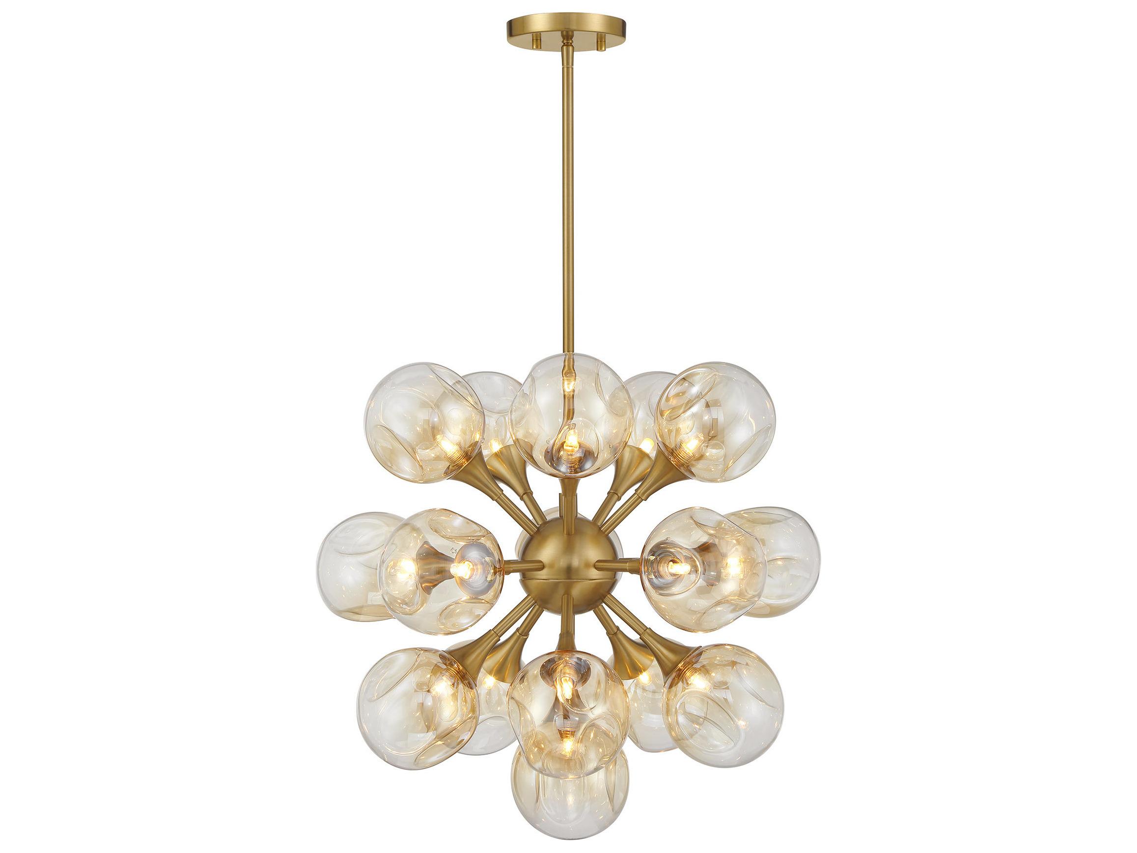 Savoy House Matisse 16-Light Warm Brass Globe Sputnik Chandelier