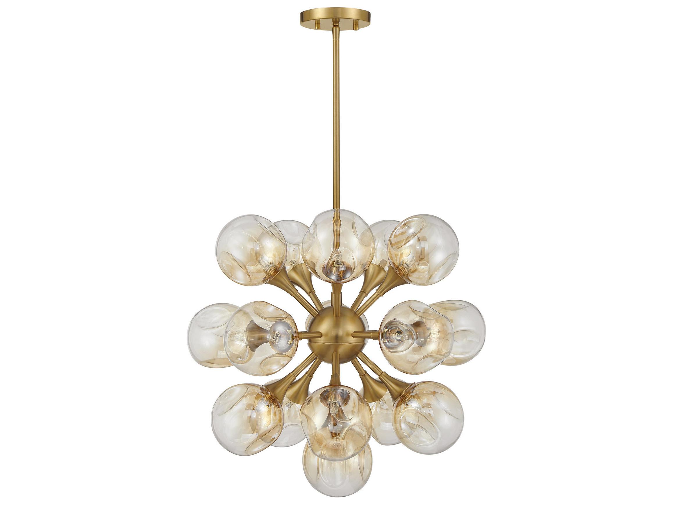 Savoy House Matisse 16-Light Warm Brass Globe Sputnik Chandelier
