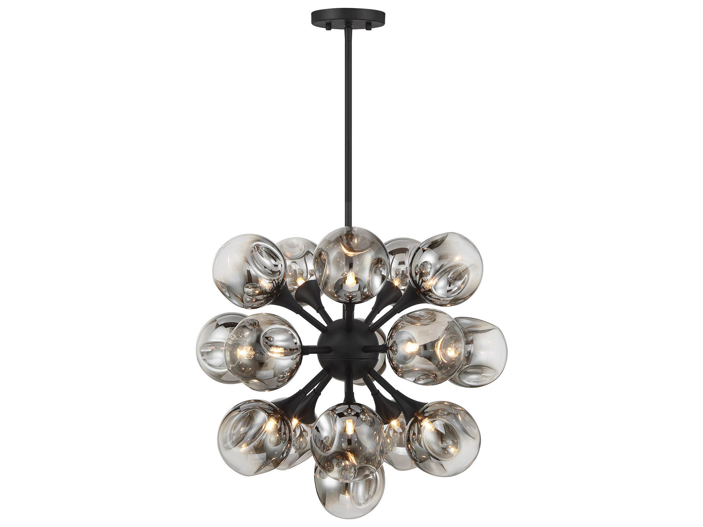 Savoy House Matisse 16-Light Matte Black Globe Sputnik Chandelier