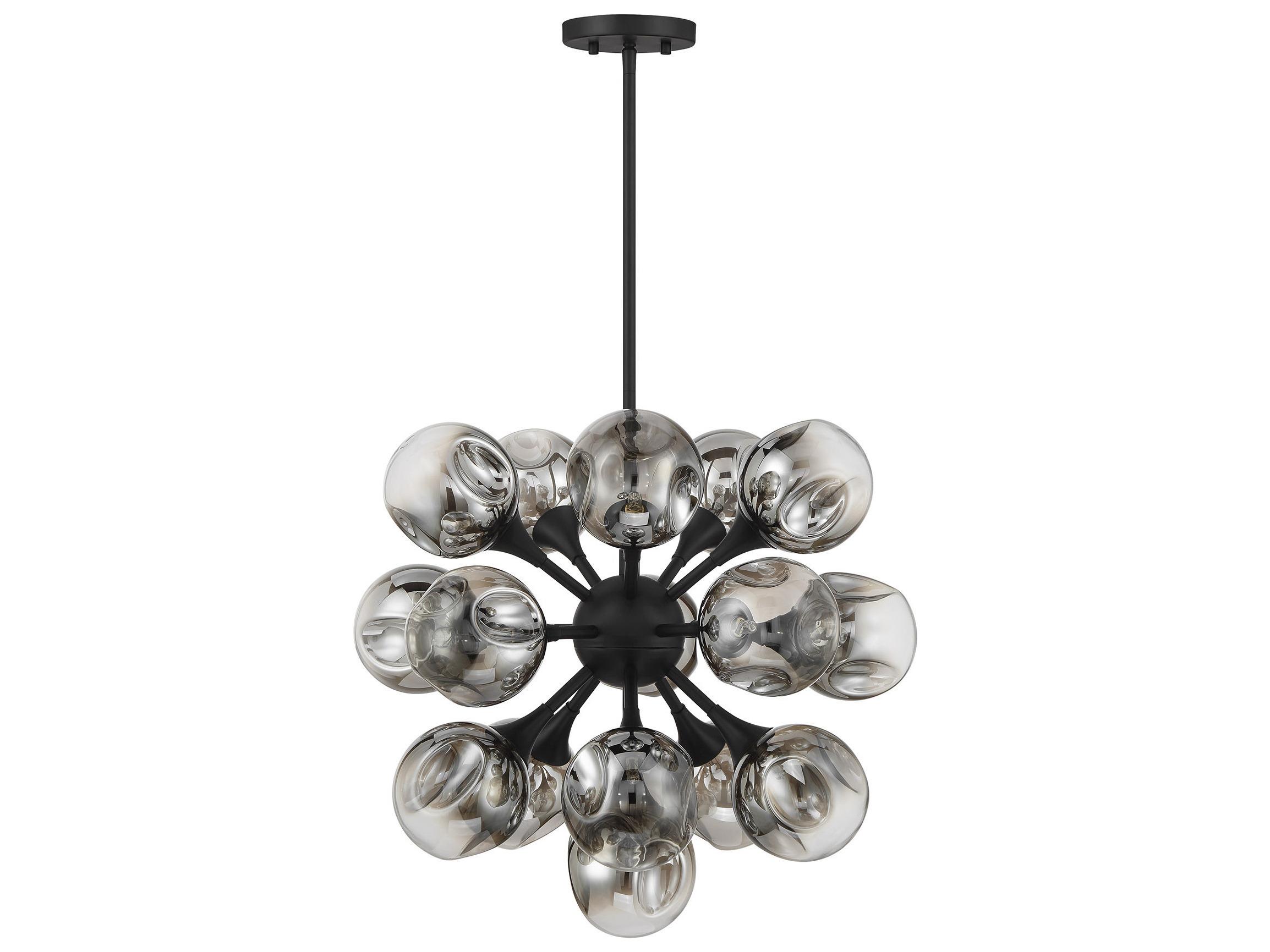 Savoy House Matisse 16-Light Matte Black Globe Sputnik Chandelier