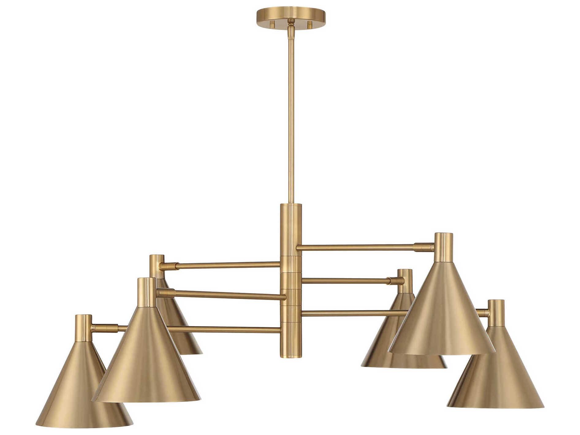 Savoy House Pharos 6-Light Noble Brass Chandelier