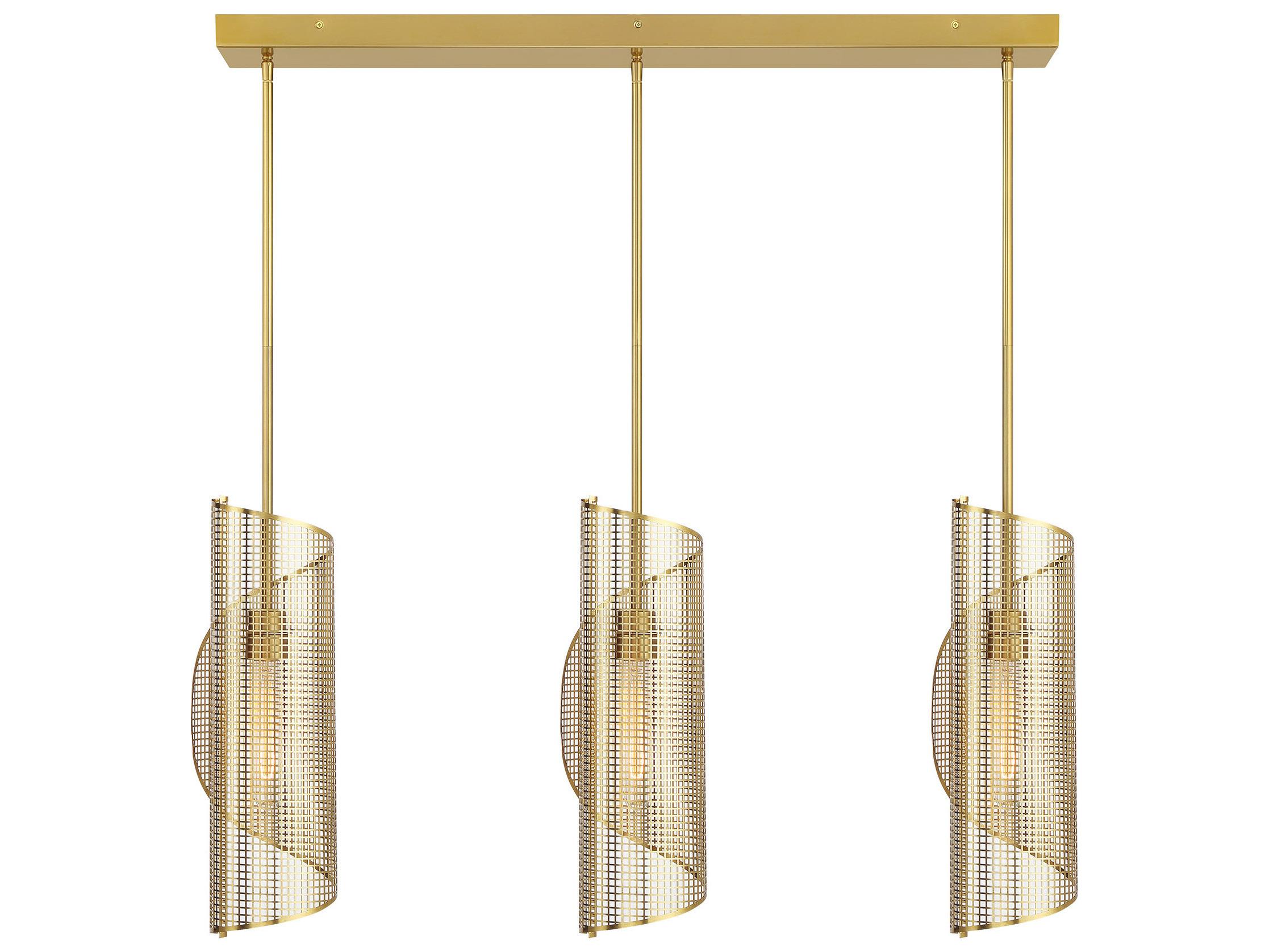 Savoy House Hillbourne 3-Light Warm Brass Island Pendant
