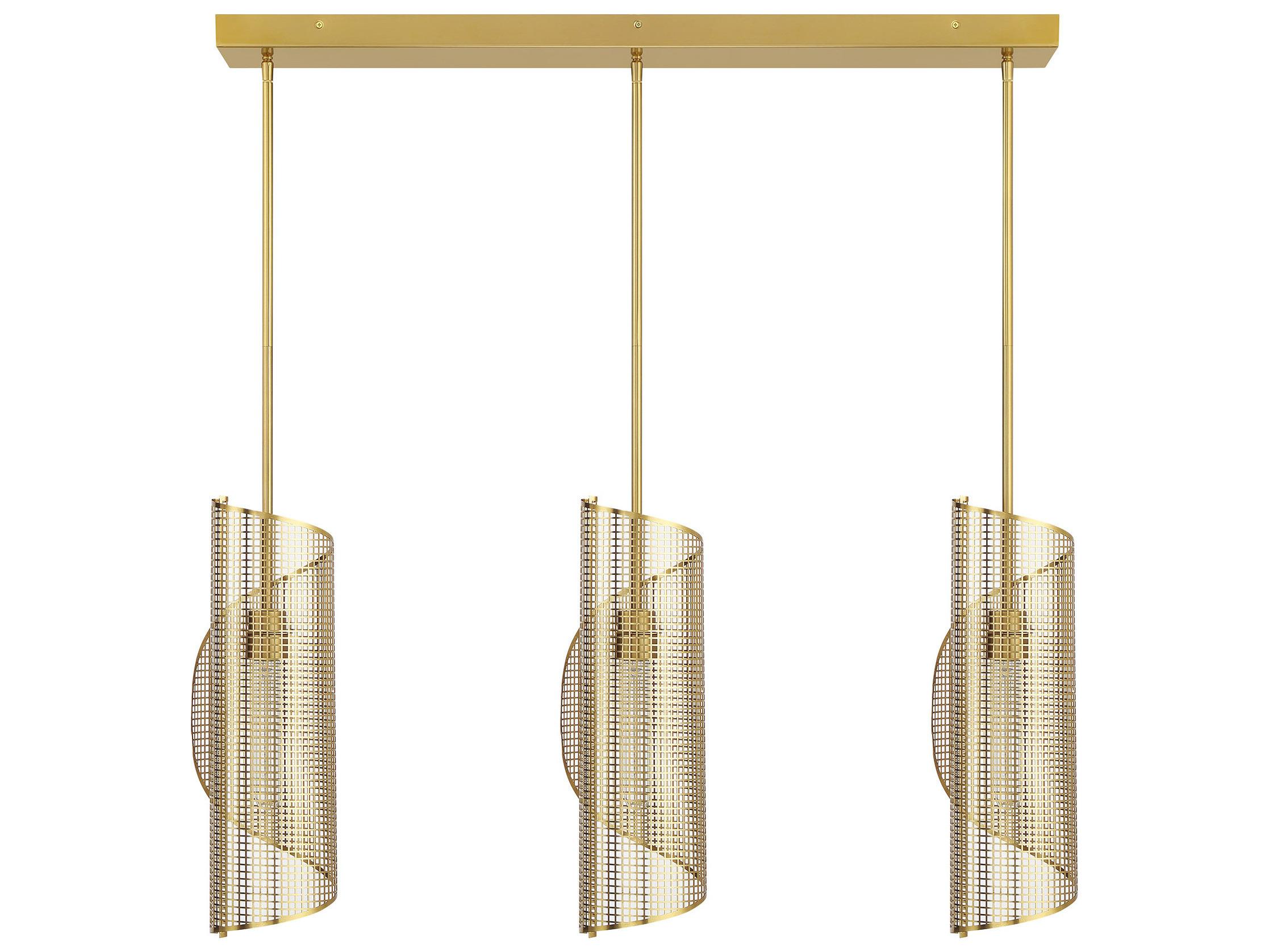 Savoy House Hillbourne 3-Light Warm Brass Island Pendant