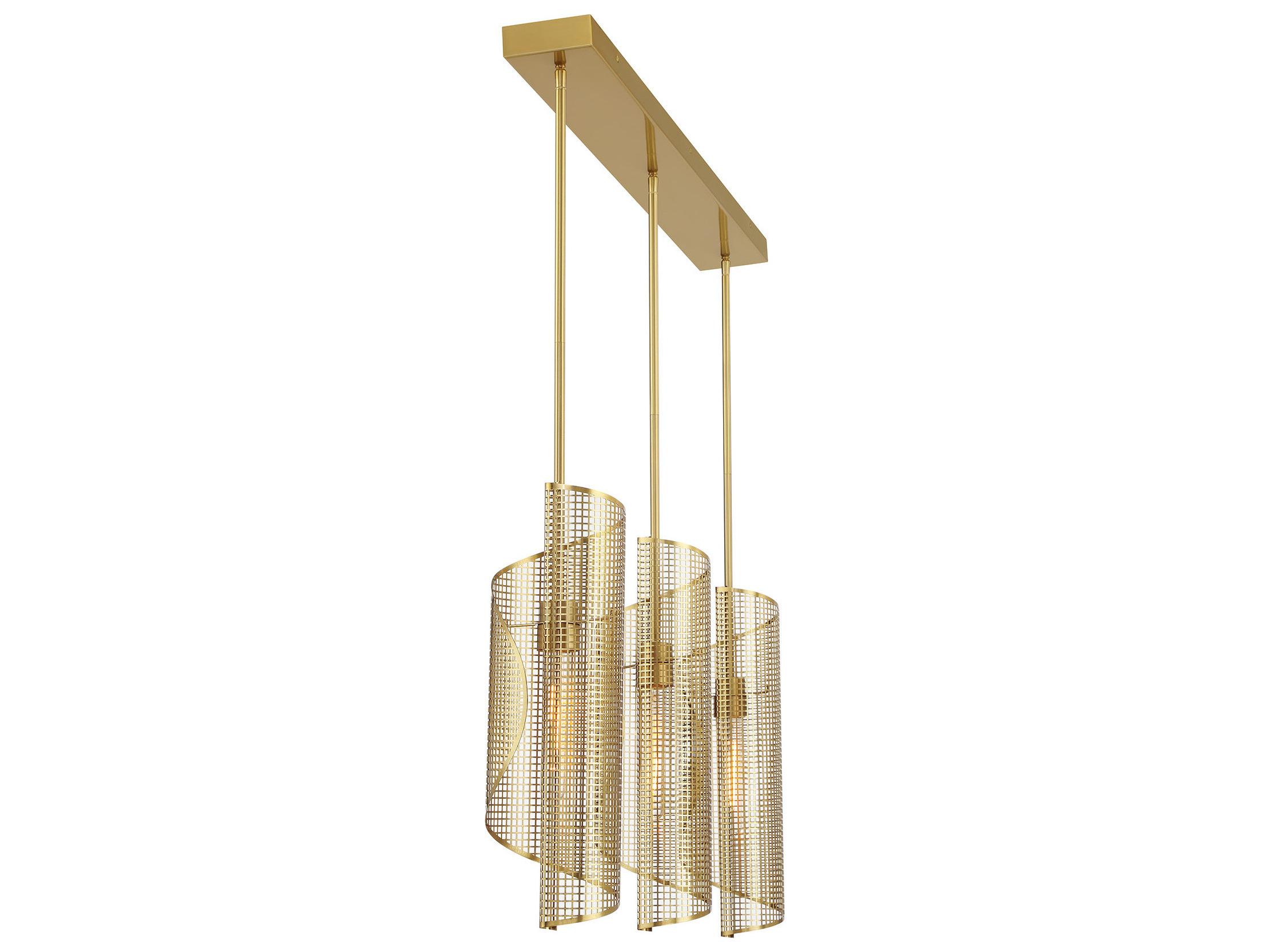 Savoy House Hillbourne 3-Light Warm Brass Island Pendant