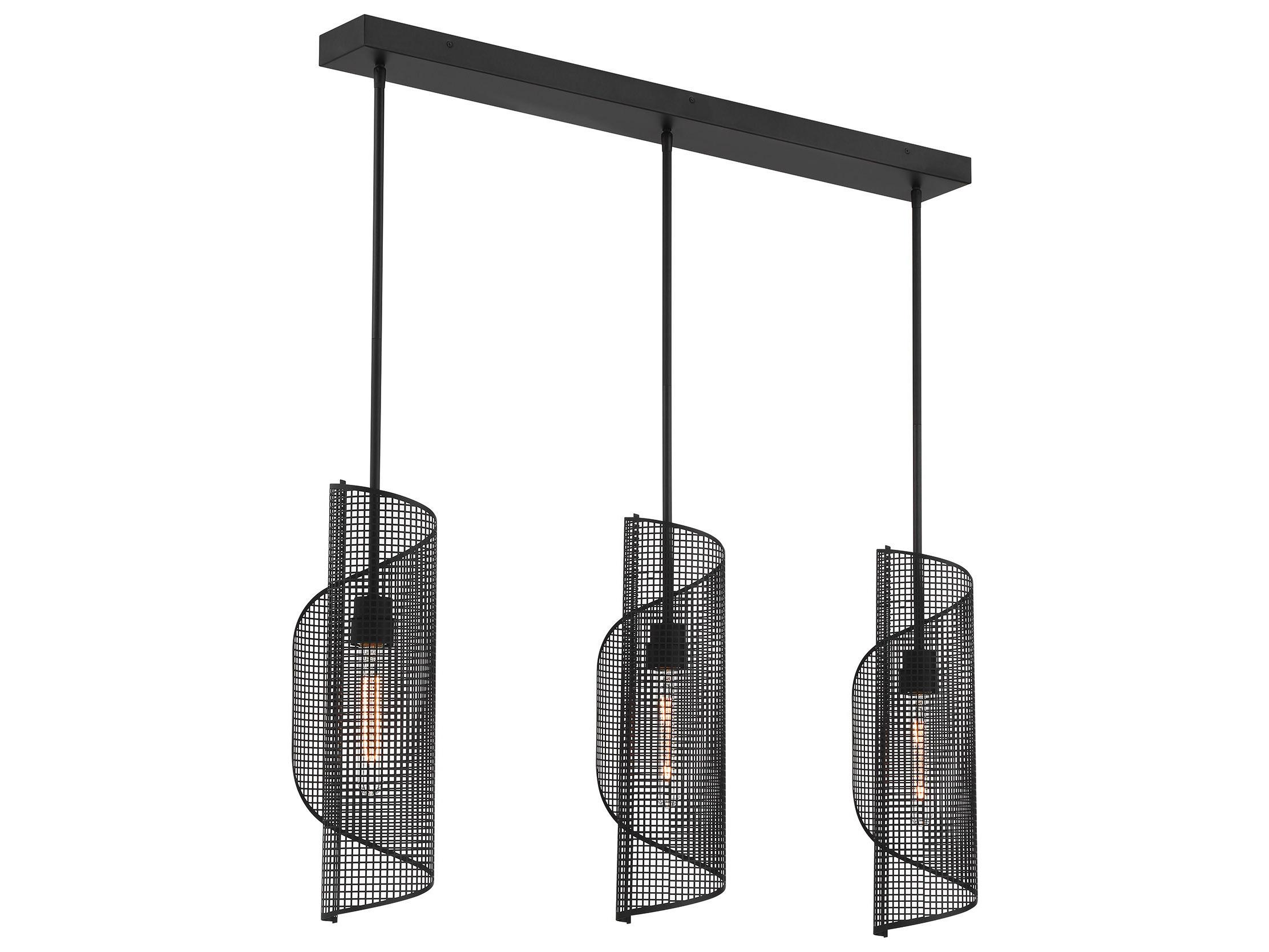 Savoy House Hillbourne 3-Light Matte Black Island Pendant