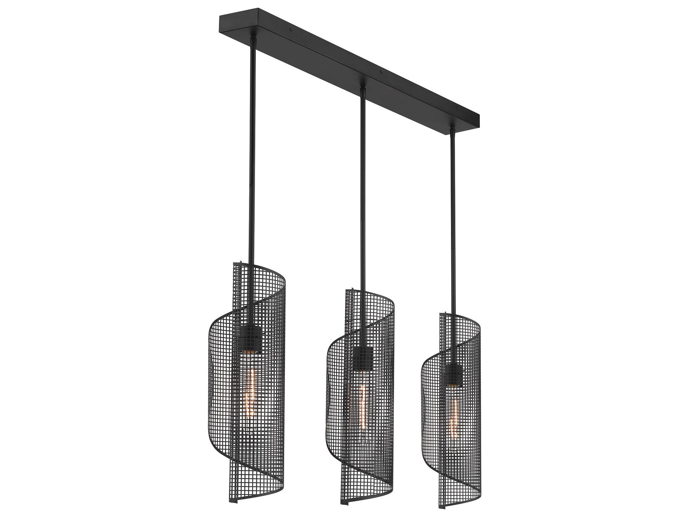 Savoy House Hillbourne 3-Light Matte Black Island Pendant