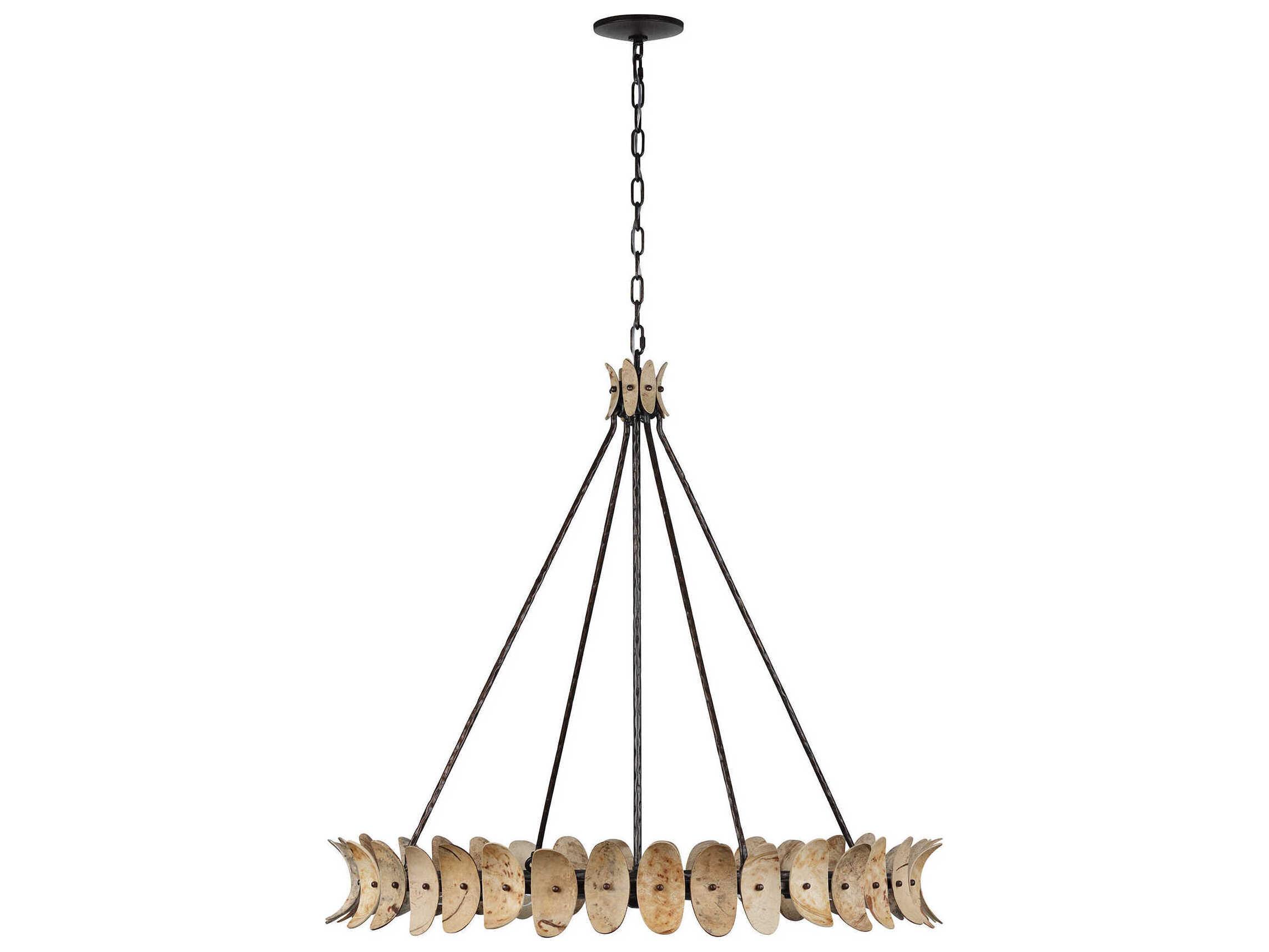 Savoy House Monarch 8-Light Champagne Mist Coconut Shell Brown Round Chandelier