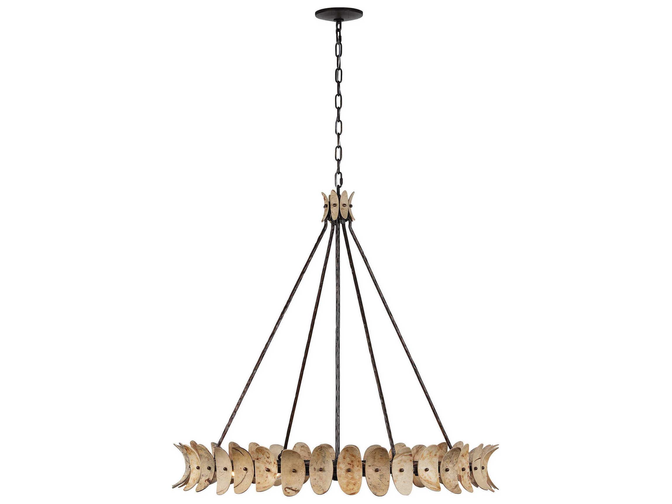 Savoy House Monarch 8-Light Champagne Mist Coconut Shell Brown Round Chandelier