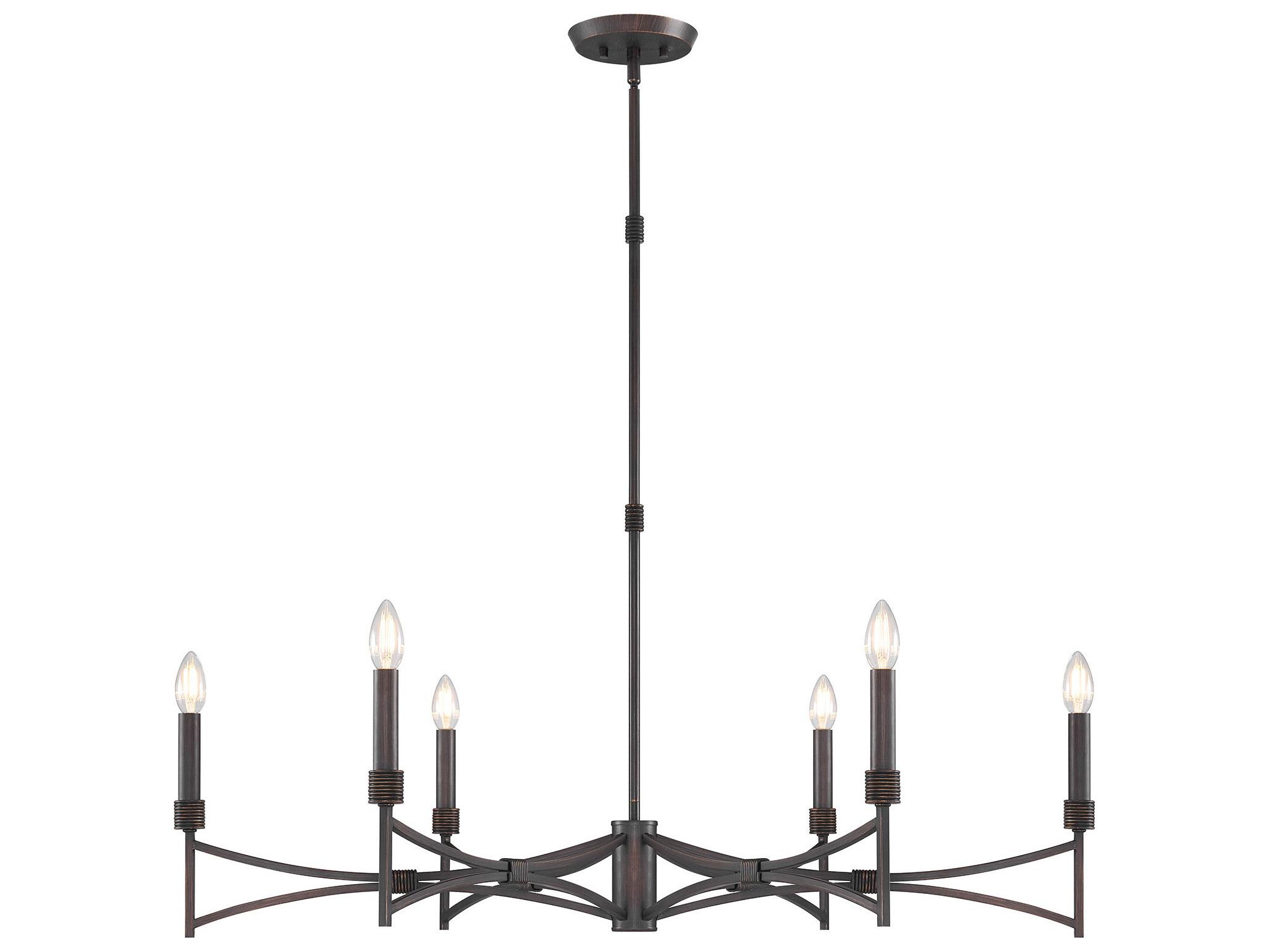 Savoy House Gardner 6-Light Champagne Mist Black Candelabra Chandelier