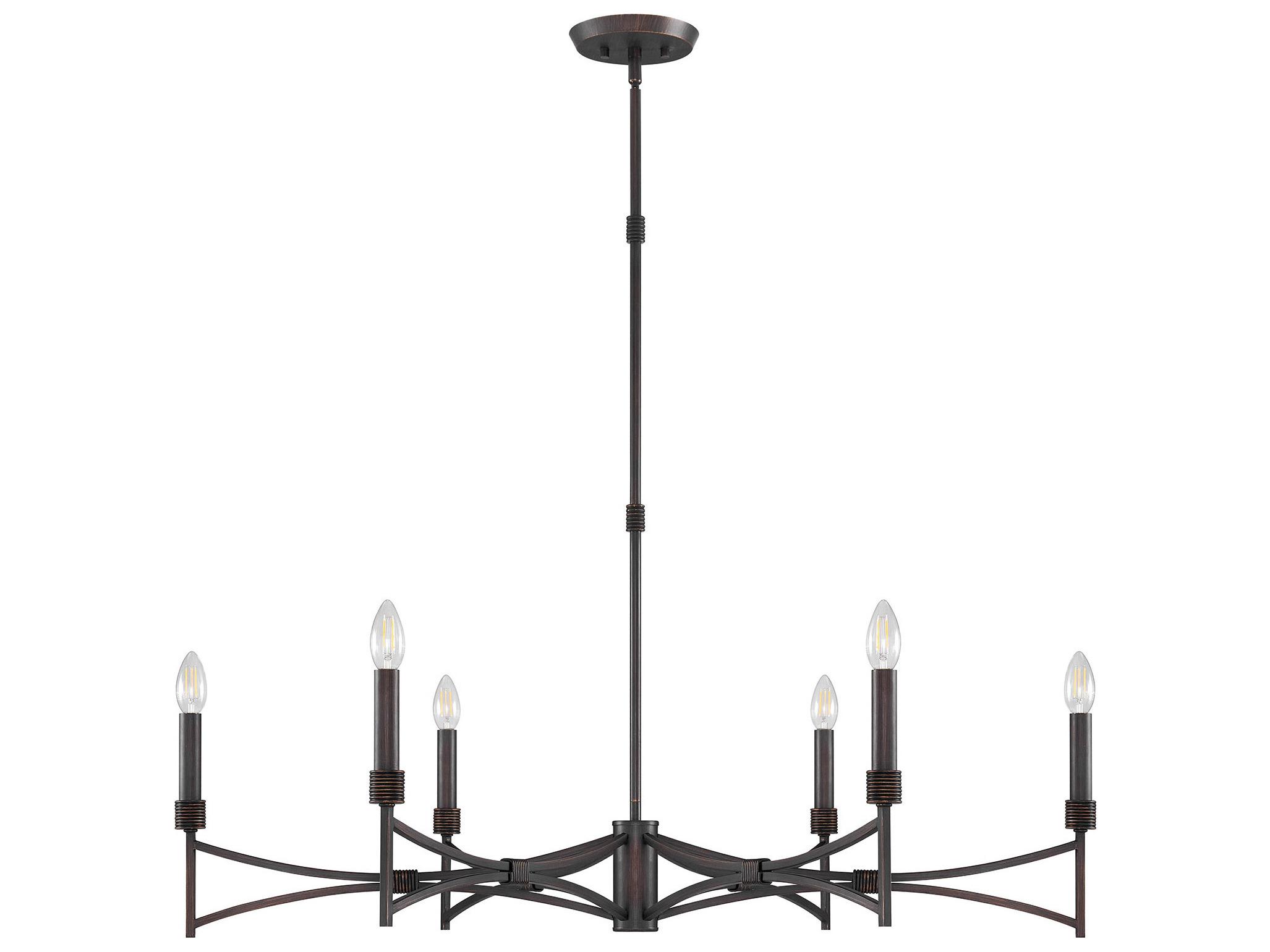 Savoy House Gardner 6-Light Champagne Mist Black Candelabra Chandelier