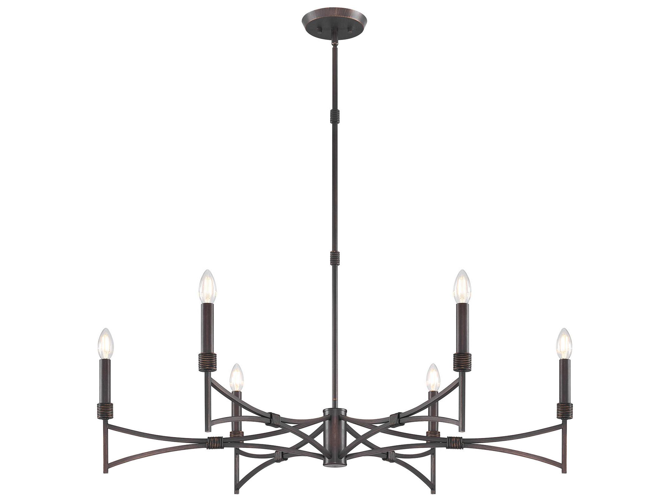 Savoy House Gardner 6-Light Champagne Mist Black Candelabra Chandelier
